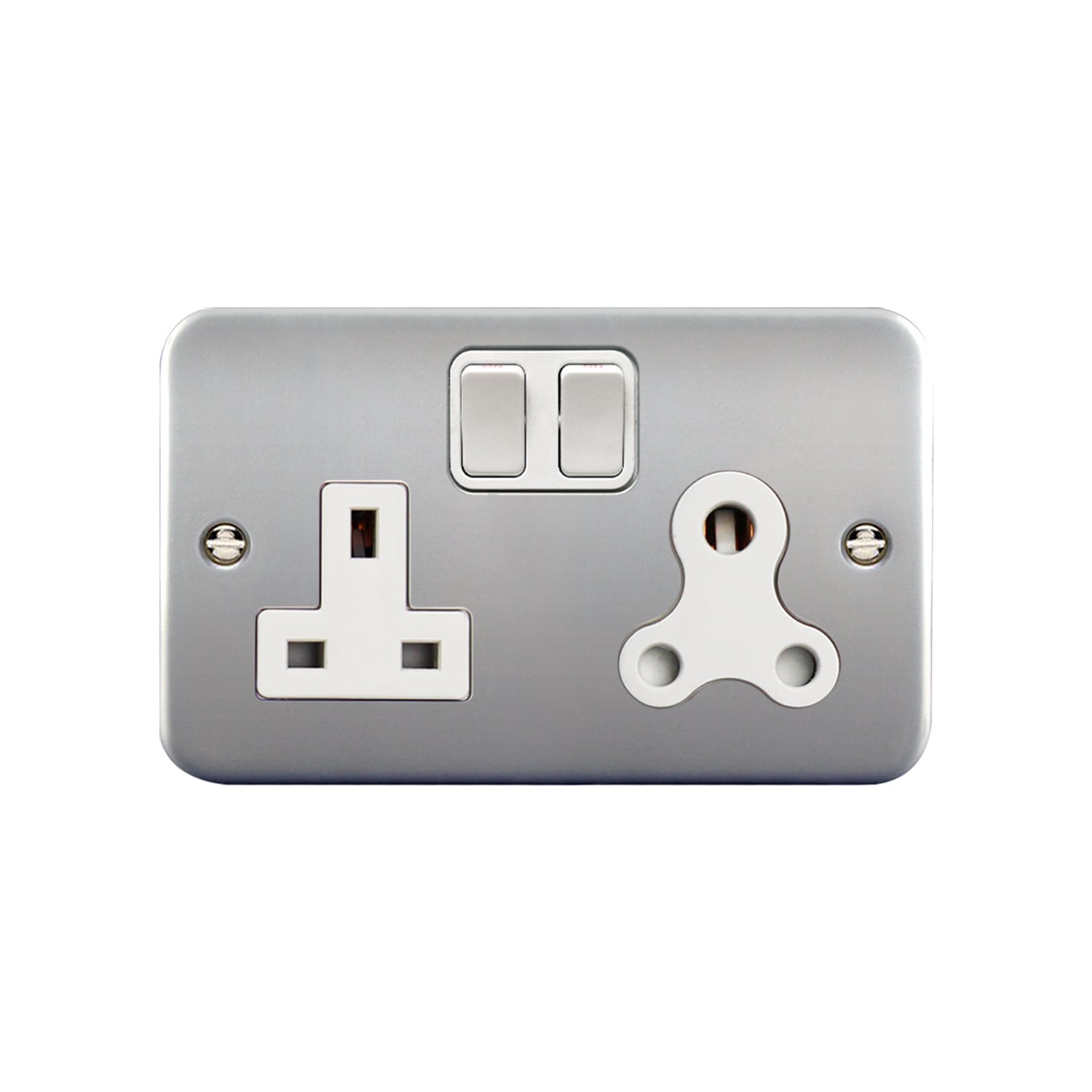 M528  — 13A 1 GANG SWITCHED SOCKET + 15A 1 GANG SWITCHED ROUND-PIN SOCKET