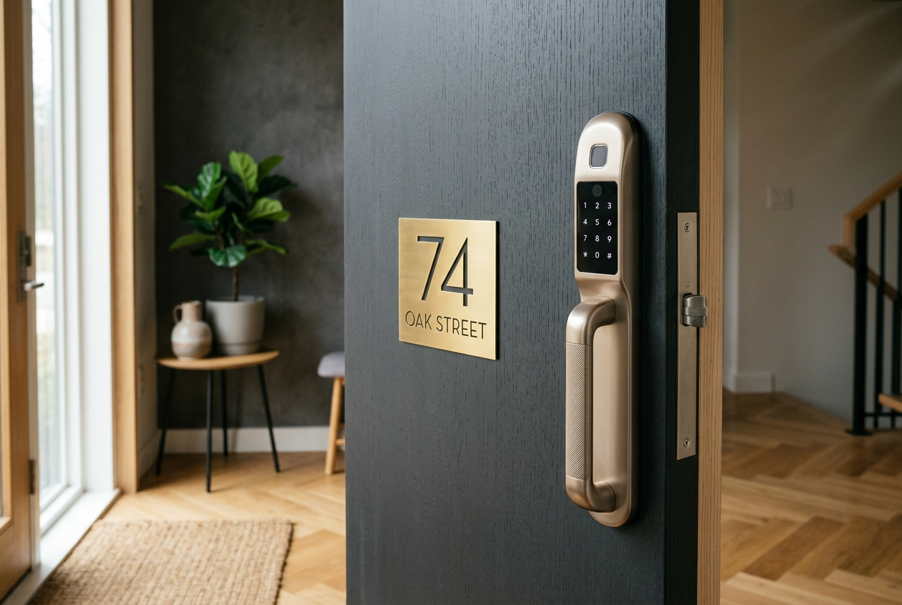 •see scene image: JLX6PL-lock-modern-townhouse-door.png