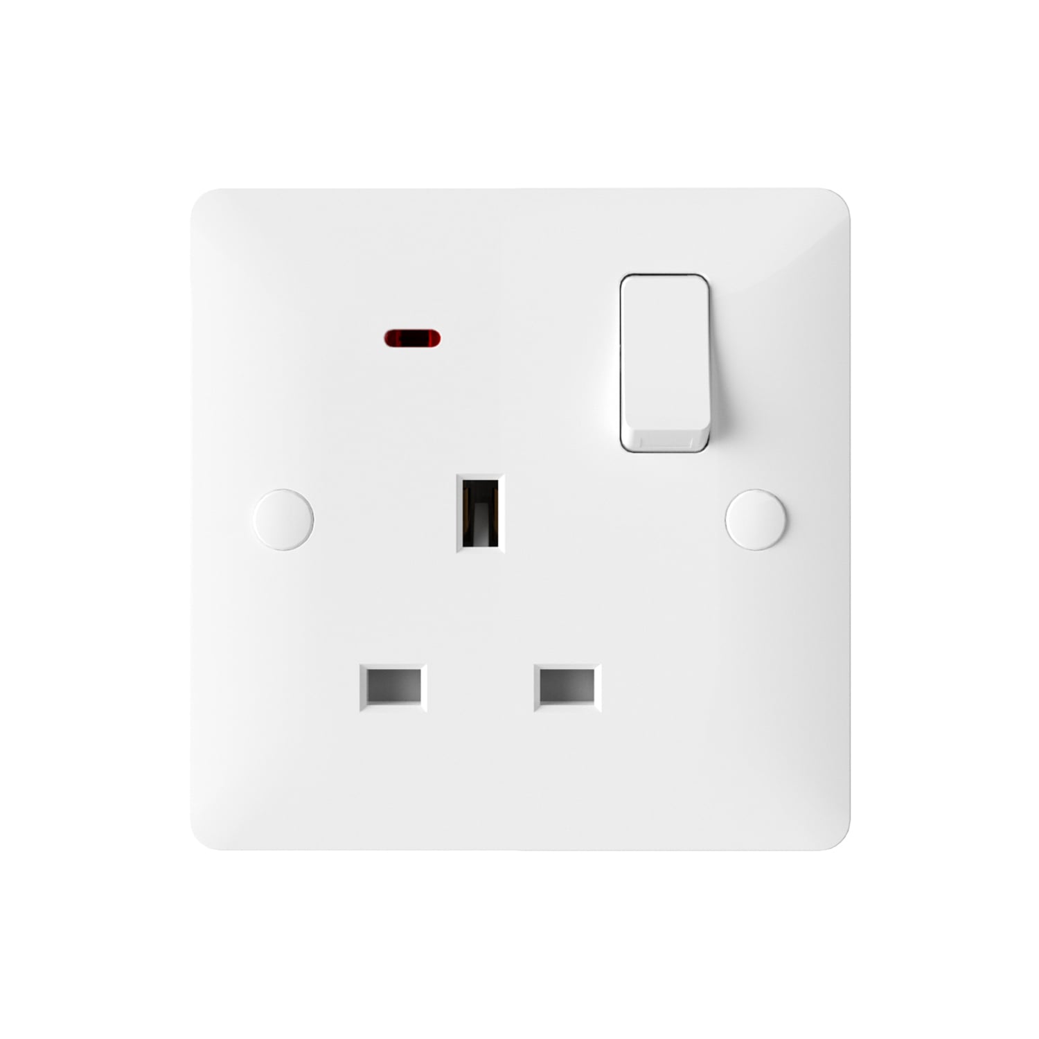 81407 — 13A 1-gang switched socket with neon