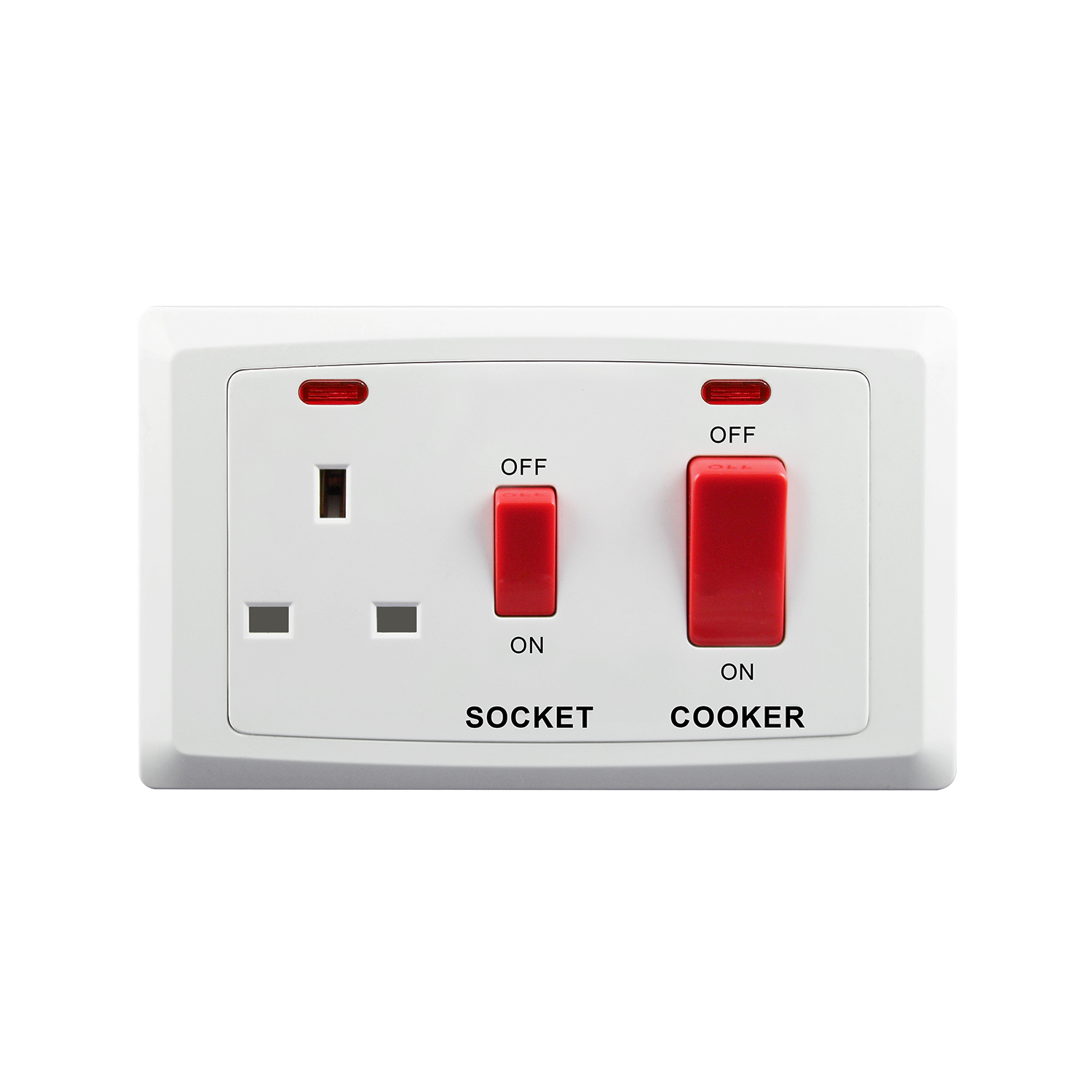 C331 — 45A 1-Gang Switch + Neon + 13A Switched Socket + Neon
