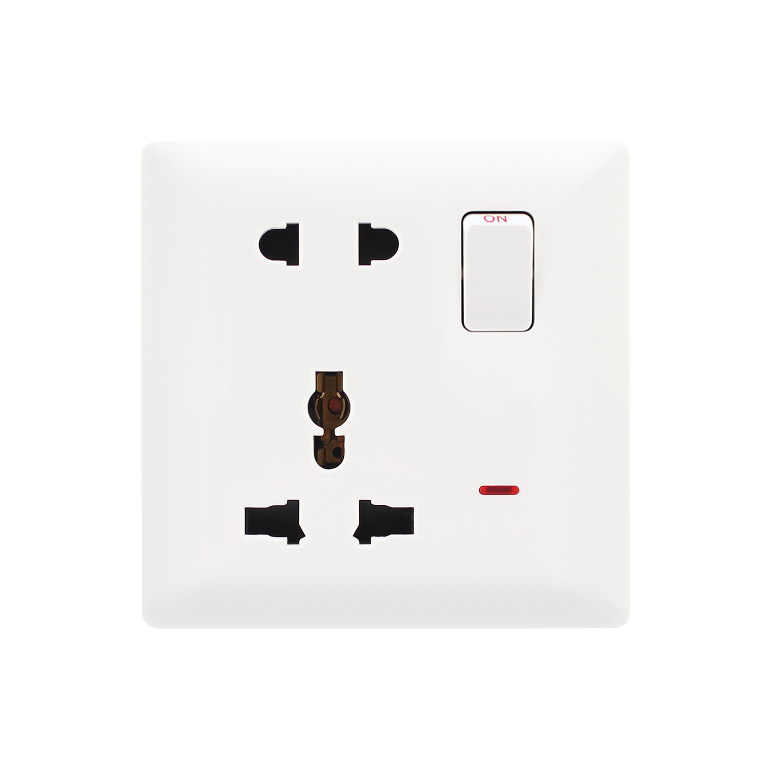 91482 — 13A 1 gang switched multi socket (5 pin)+neon