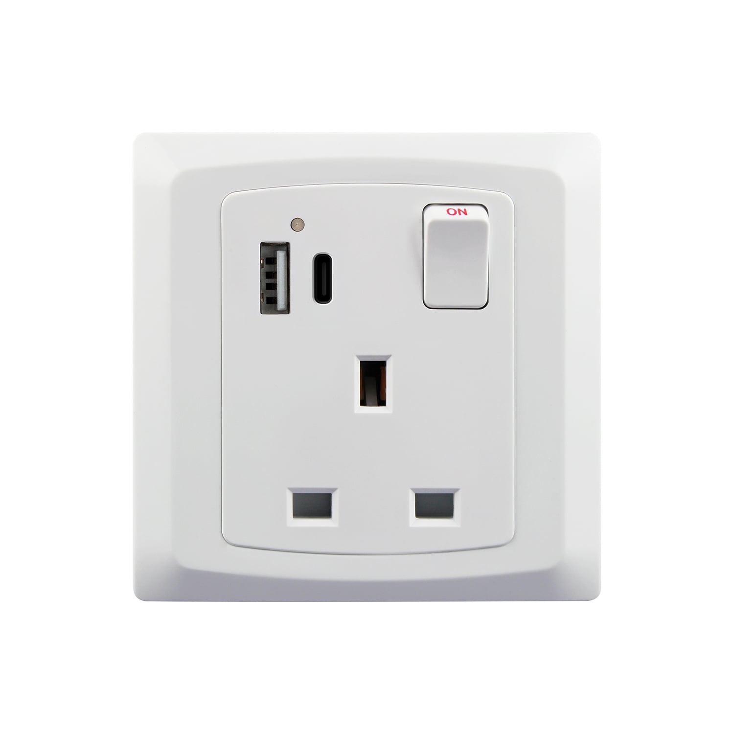 C456 — 13A 1-Gang Switched Socket with USB A+C