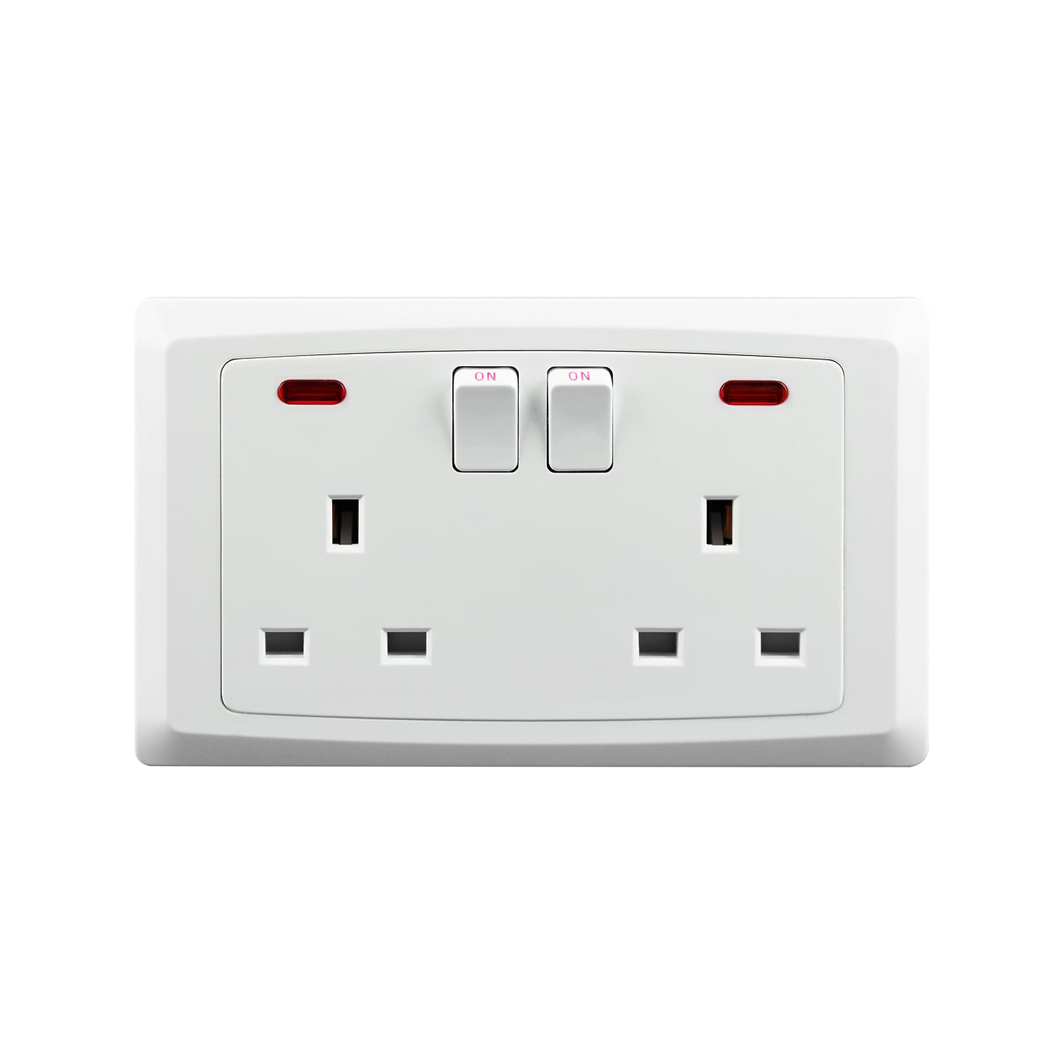 C408 — 13A 2-Gang Switched Socket + Neon