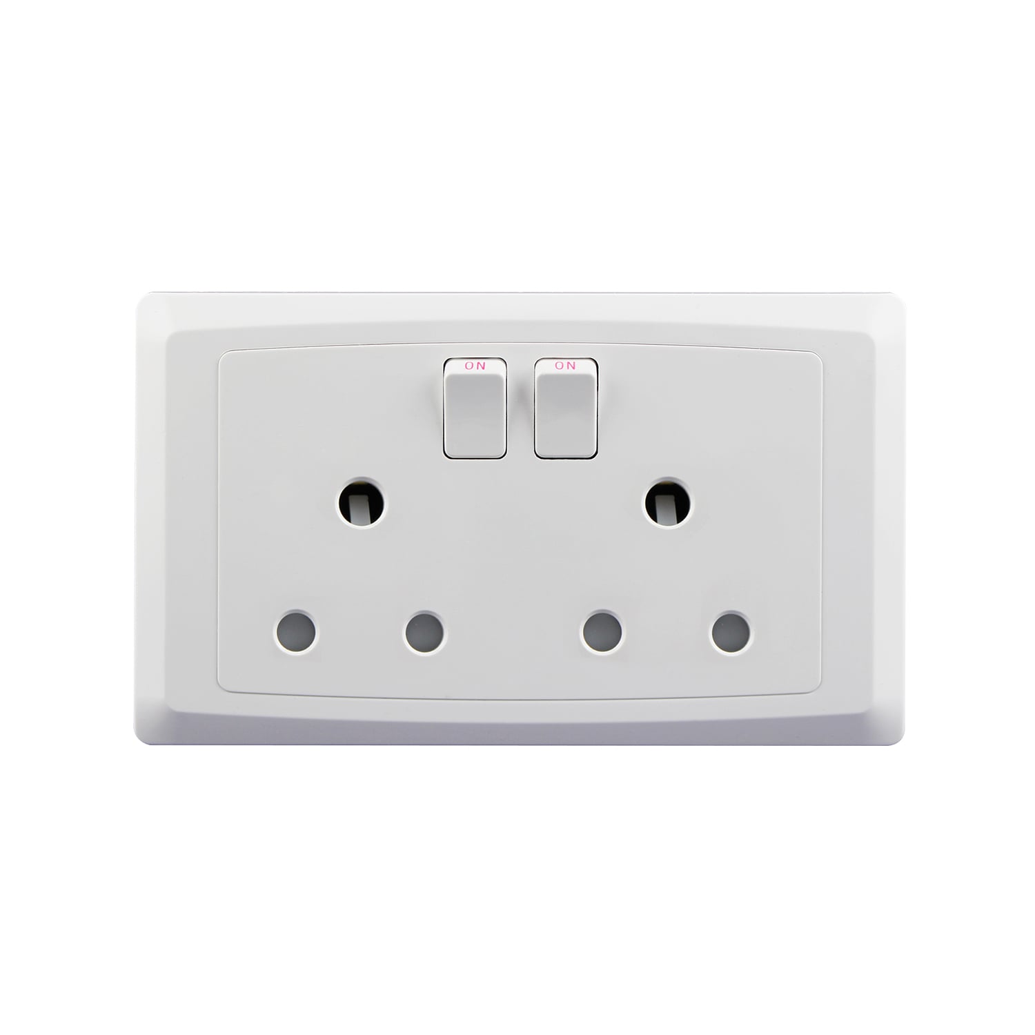 C529 — 15A 2-Gang Switched Round-pin Socket