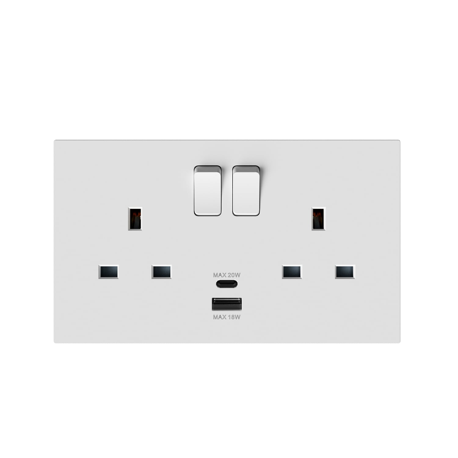 41688 — 13A 2-Gang Socket with USB A+C