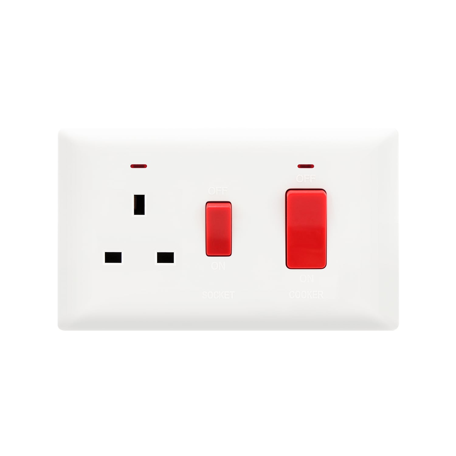 91331 — 45A 1 gang switch,DP +neon +13A switched socket +neon