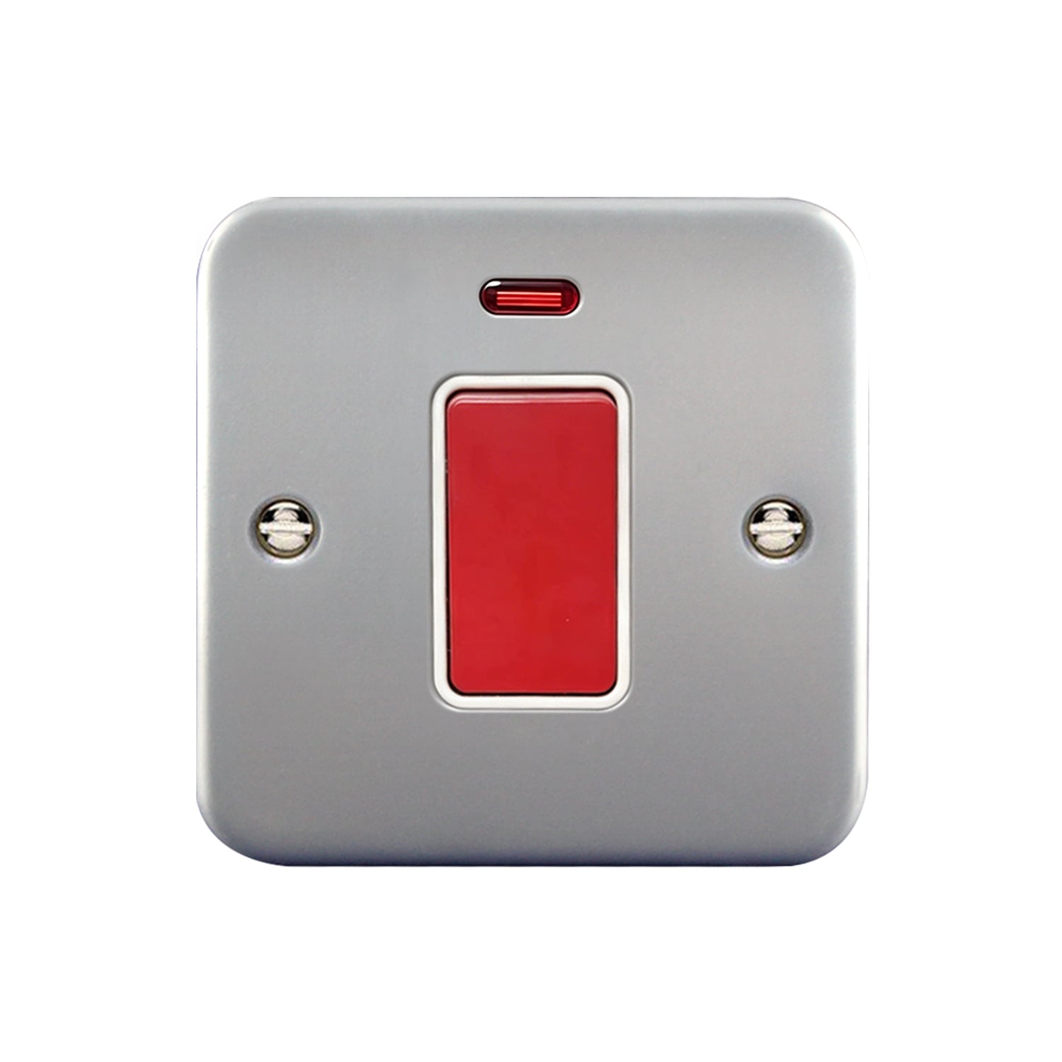 M327 — 45A 1 GANG DOUBLE POLE SWITCH + NEON, SINGLE PLATE