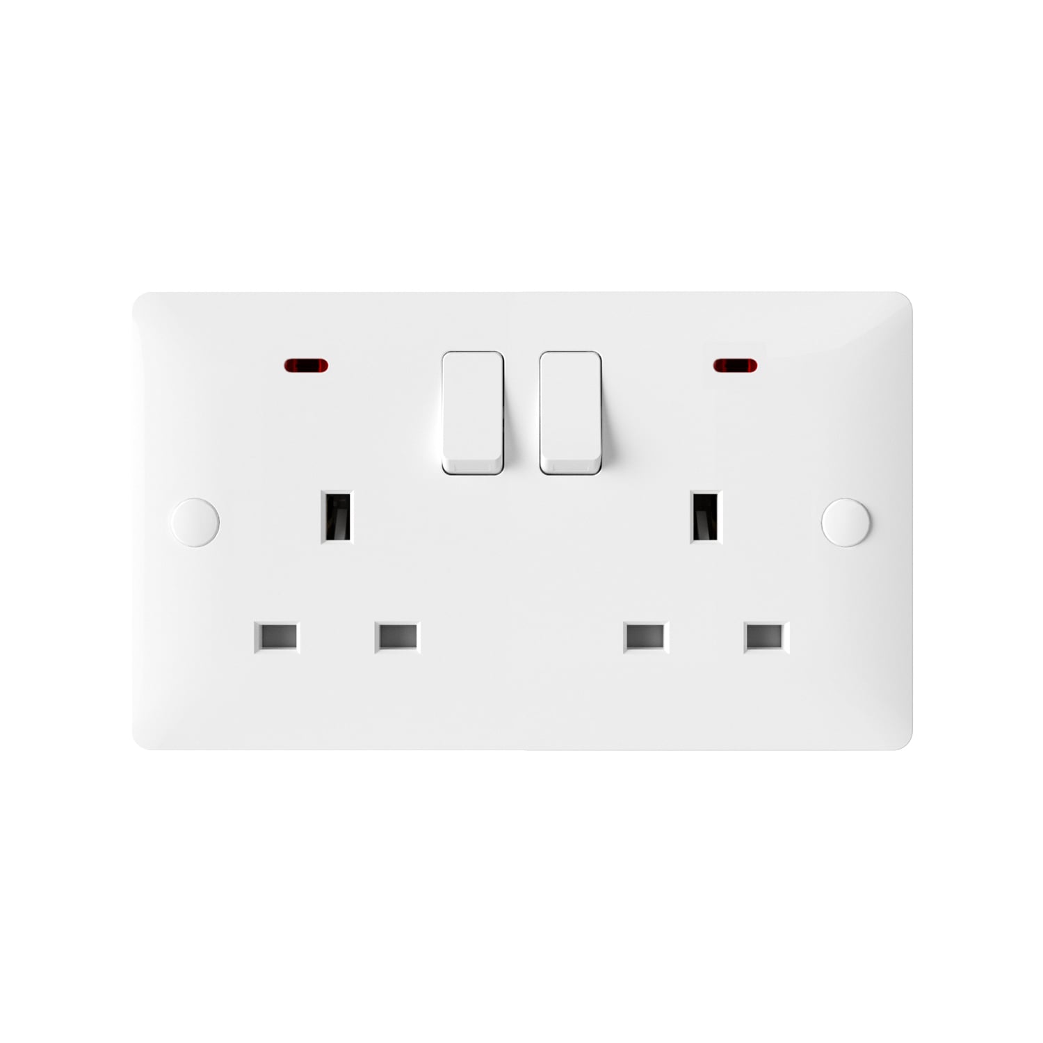 81412 — 13A 2-gang switched socket with neon