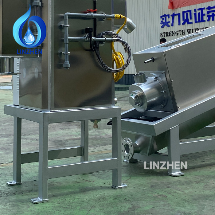 Which sludge dewatering machine style draws least power per dry ton of output?