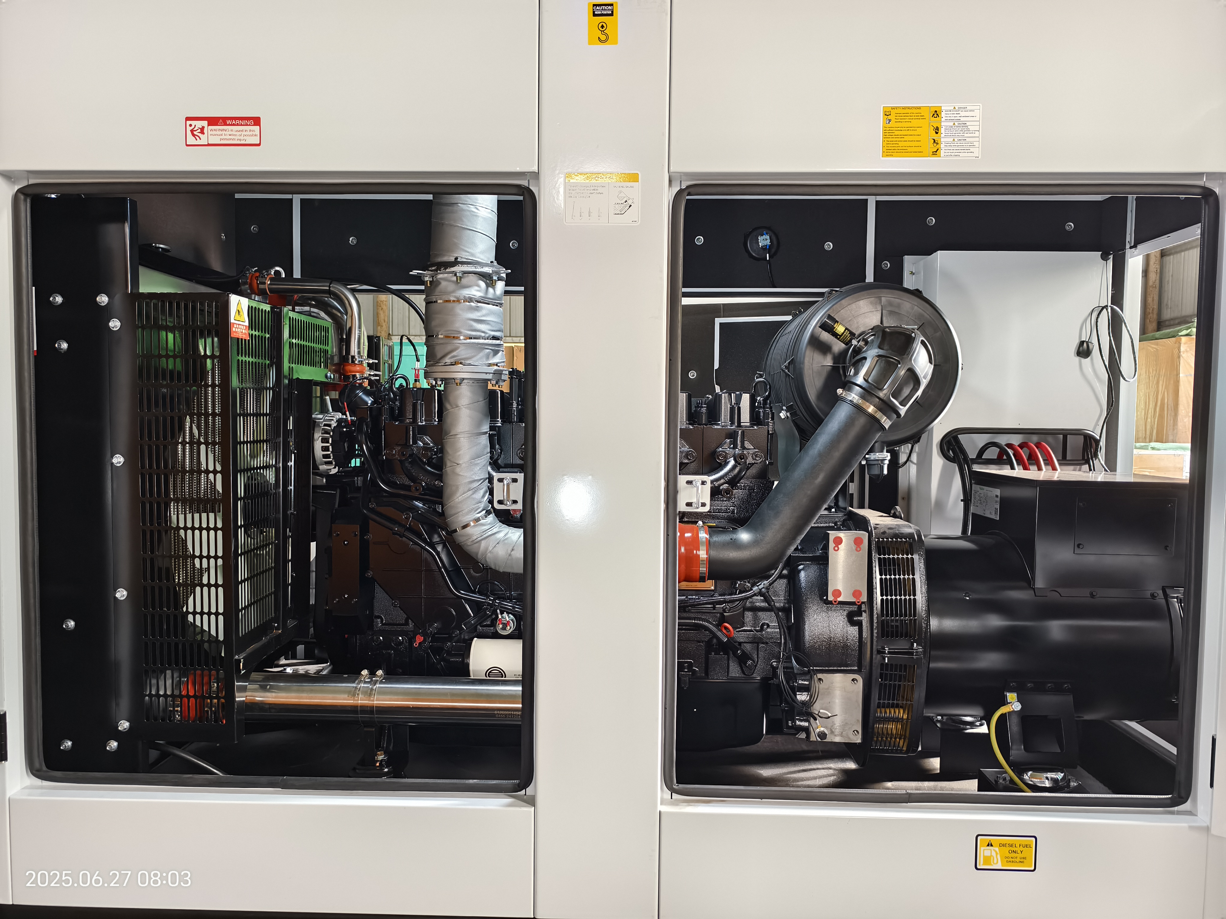 200KVA hotel backup generator 5-language manual documentation