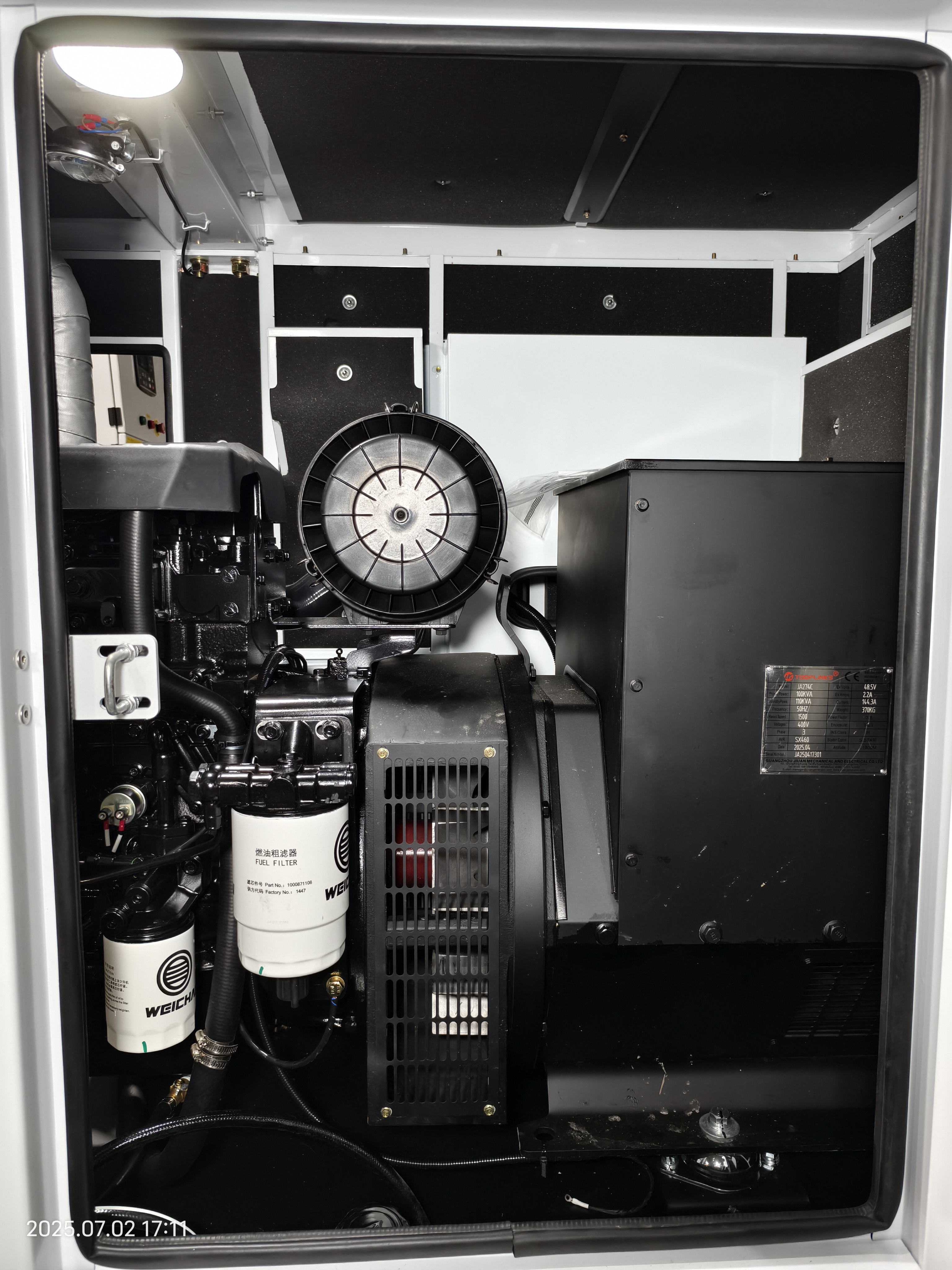 110KVA construction site generator 5-language manual 3D exploded views