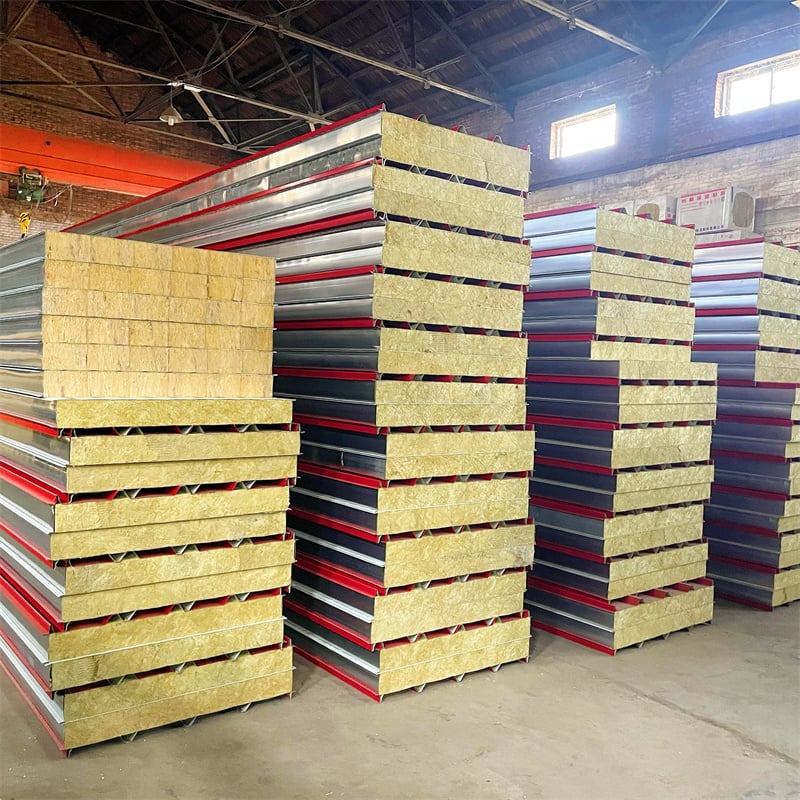 Waterproof Insulation Sandwich Roof Panel 950mm With Rock Wool Core