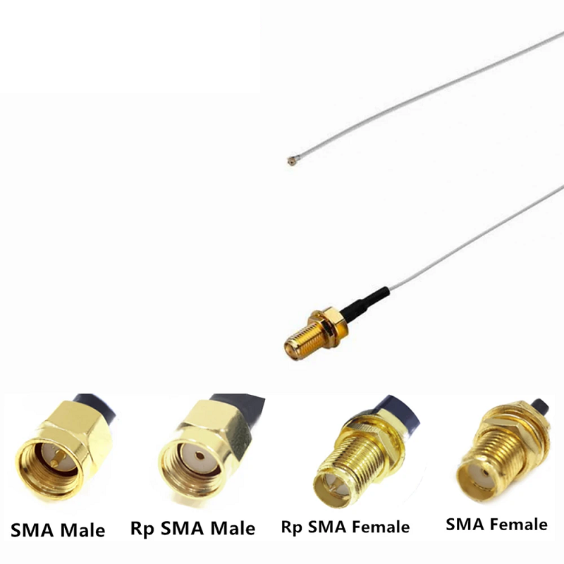 ขนาดของขั้วต่อ SMA แบบผู้ชายและตัวเลือกการยึดติดกับแผงวงจรพิมพ์