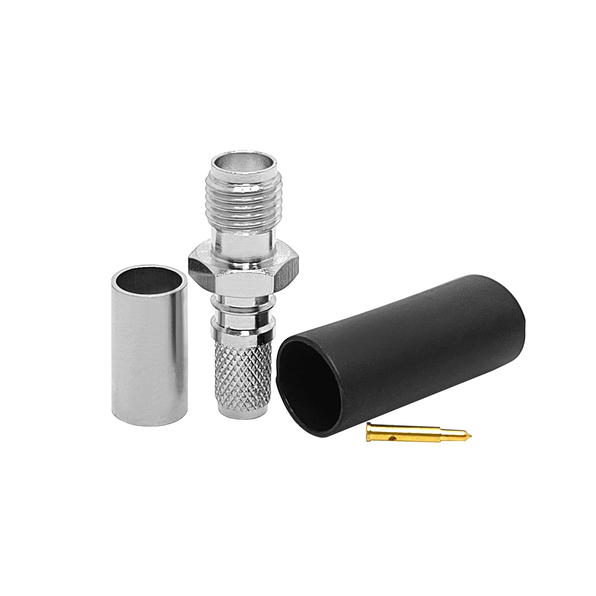 موصل أنثوي من نوع RP SMA للجدار الفاصل لكابل LMR200