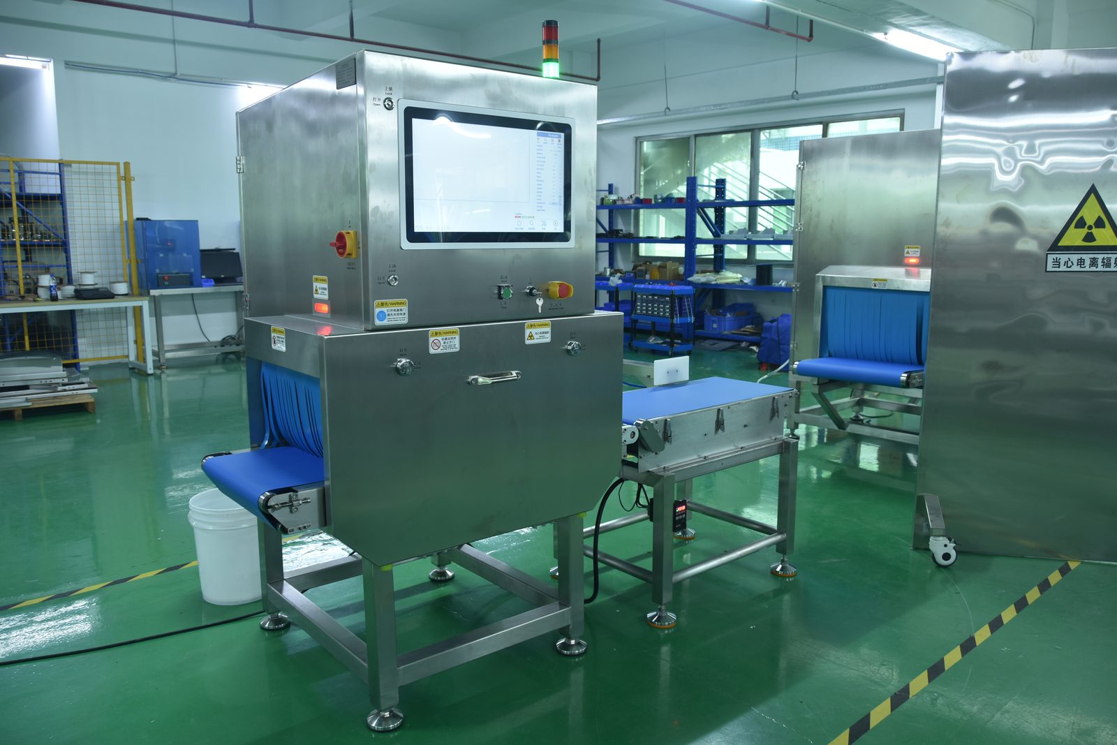 x-ray food inspection system installed on a food packaging line