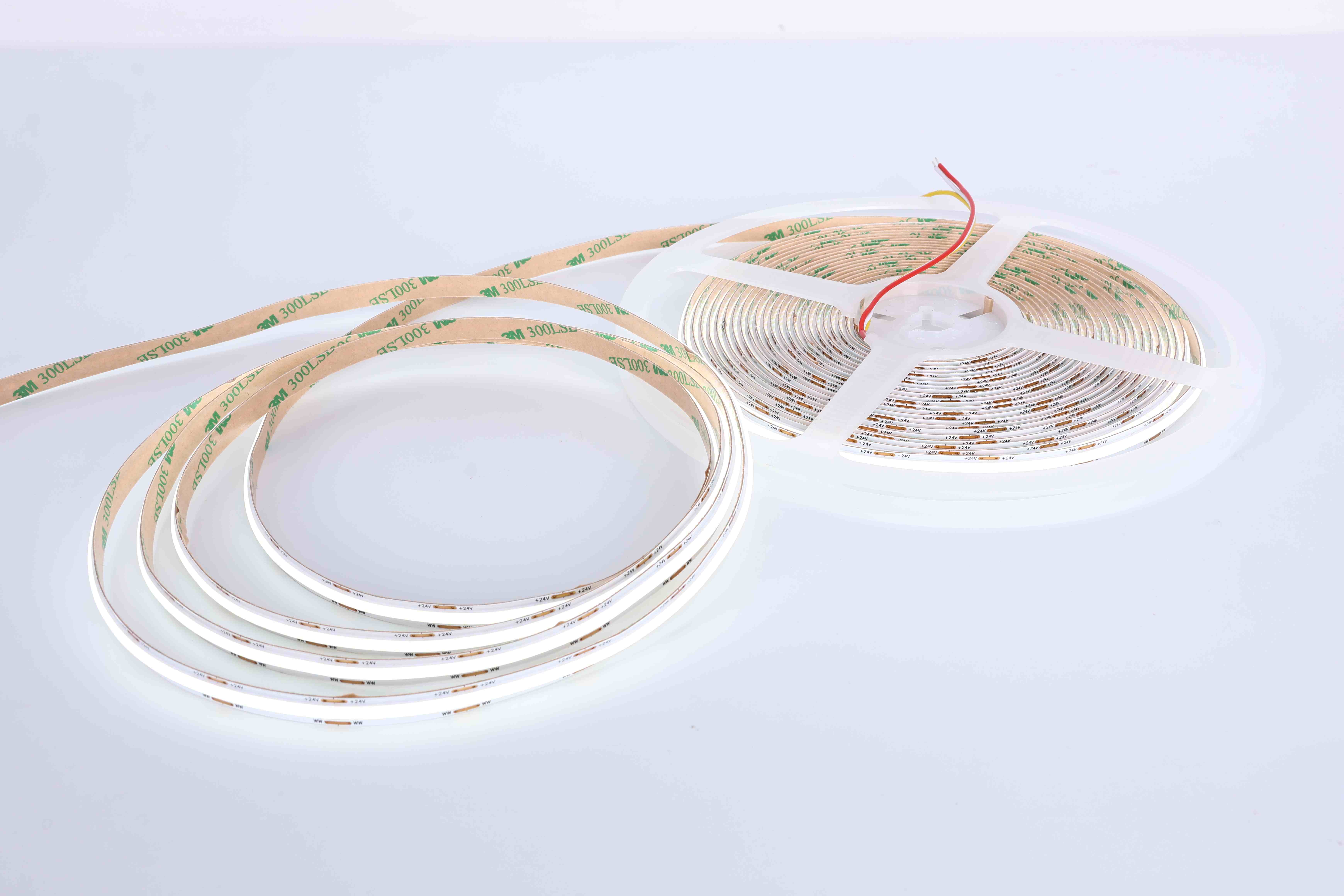 CRI95 COB Dual White LED Strip Light, 24V 576 LEDs/M Full Spectrum Warm White & Daylight 2700K/6500K, for Display & Retail Lighting