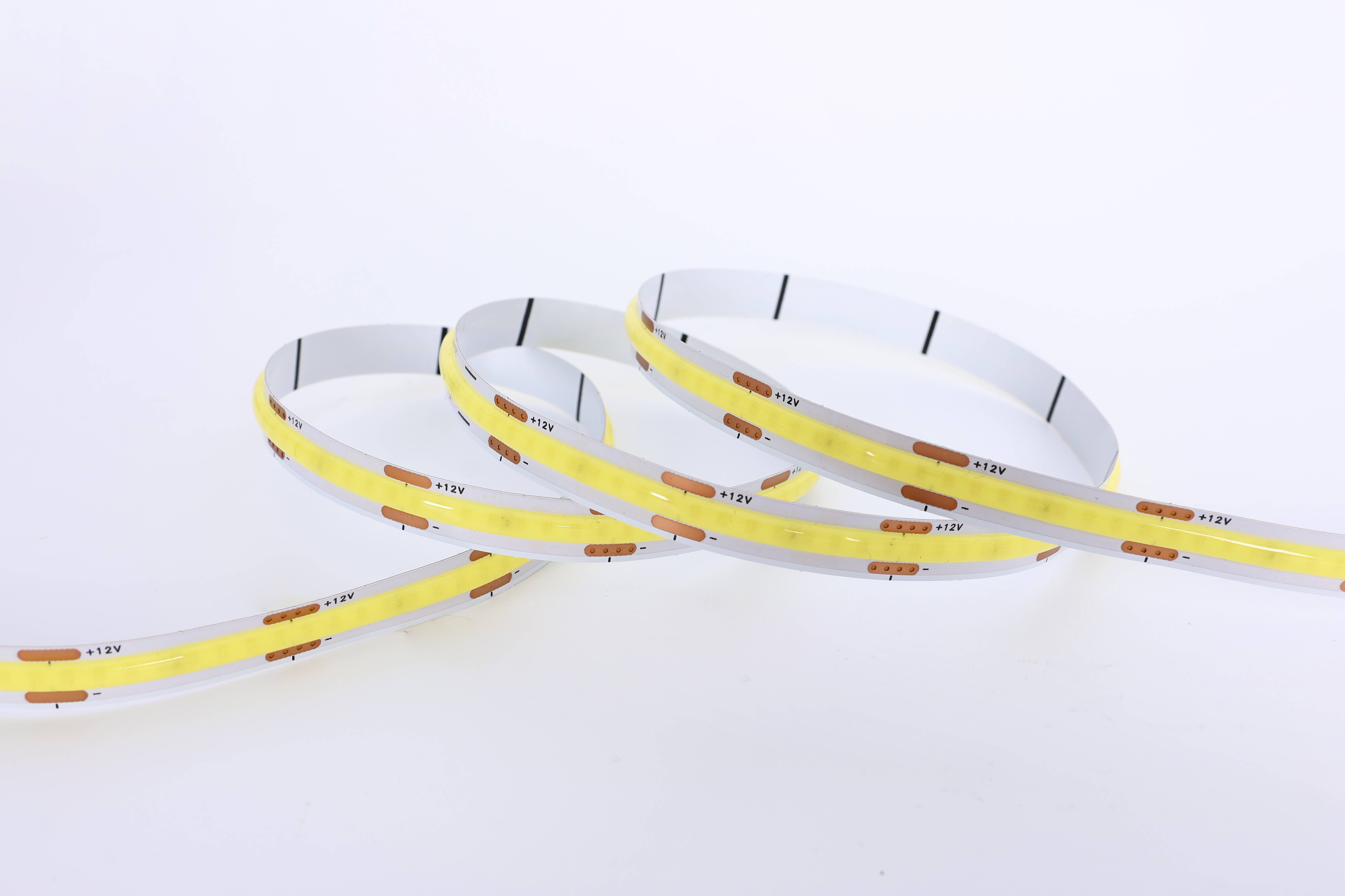 COB LED Strip Light, 12V DC 320 LEDs/M 1200 Lumens, 2700K-6500K Options, for Under Cabinet Lighting