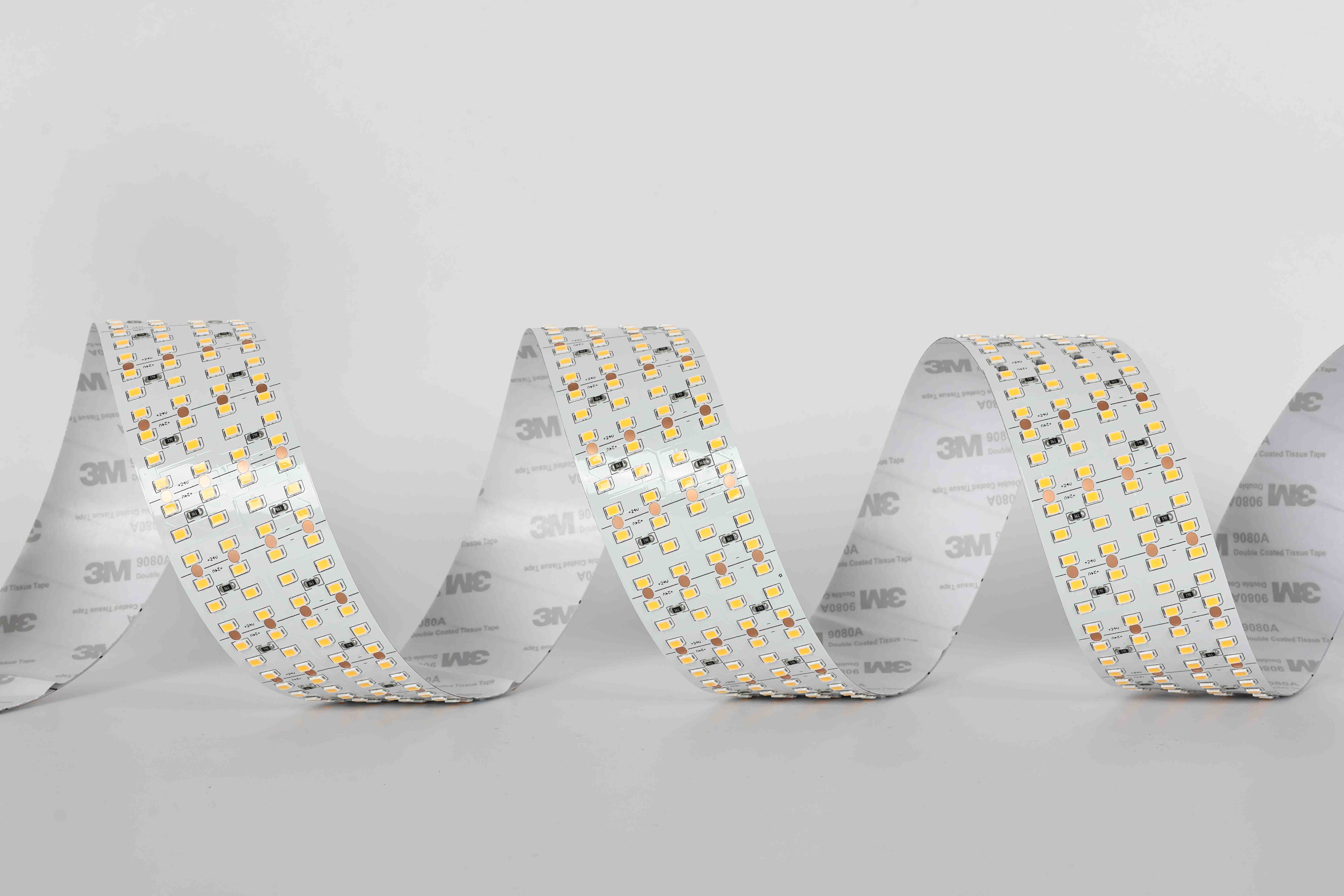Ultra Bright Quad Row 2835 LED Strip Light, DC 24V 600 LEDs/M 5800 Lumens per Meter, Warm White to Daylight Options for High Output Lighting
