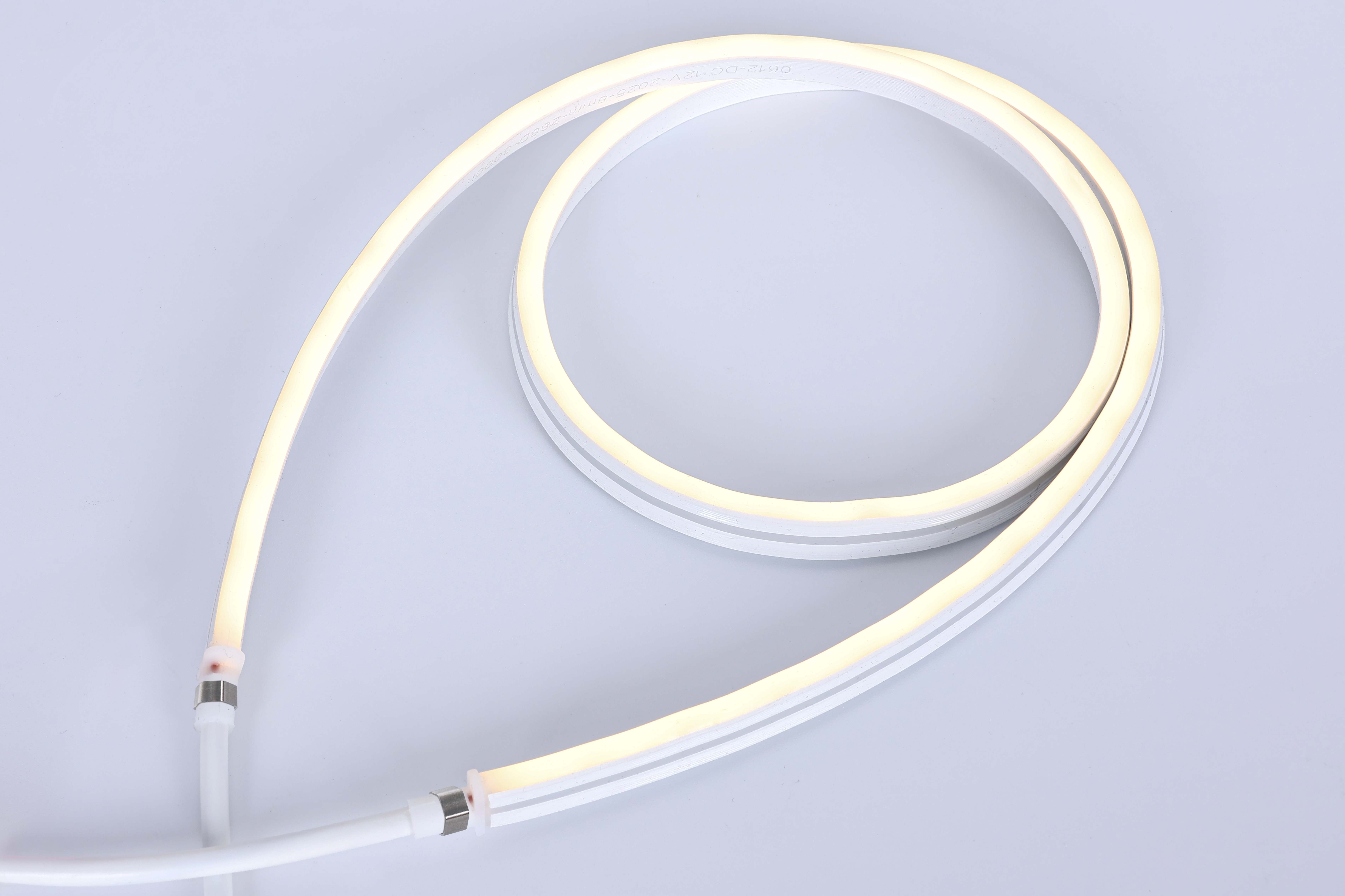 Arc Side-Emitting Silicone LED Neon Strip, DC 24V Dual White IP65, Cuttable at Every LED for Signage & Accent Lighting