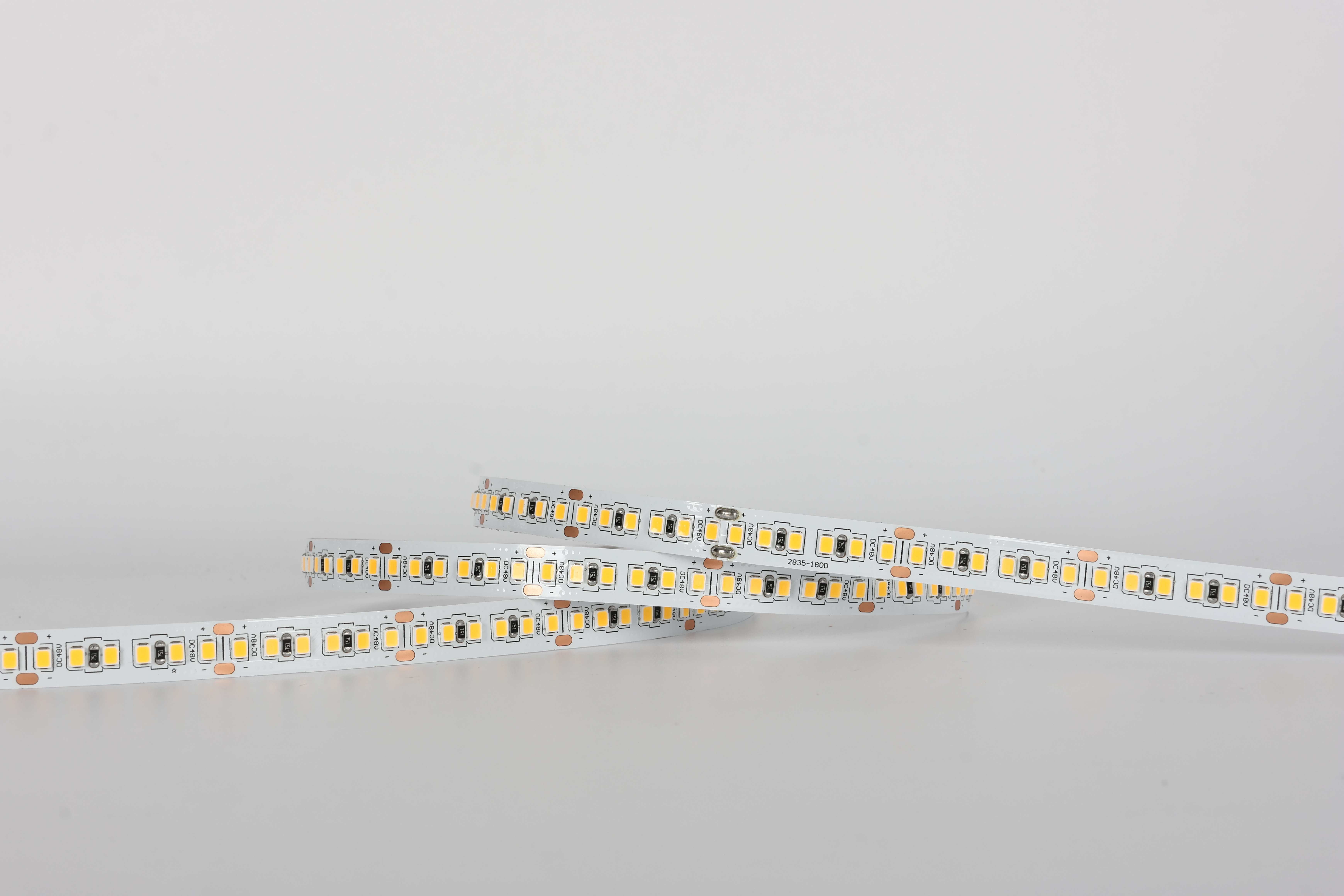 DC 48V 2835 SMD LED Strip Light, 180 LEDs/M, Warm to Cool White Options, Self-Adhesive for Indoor Accent & Task Lighting
