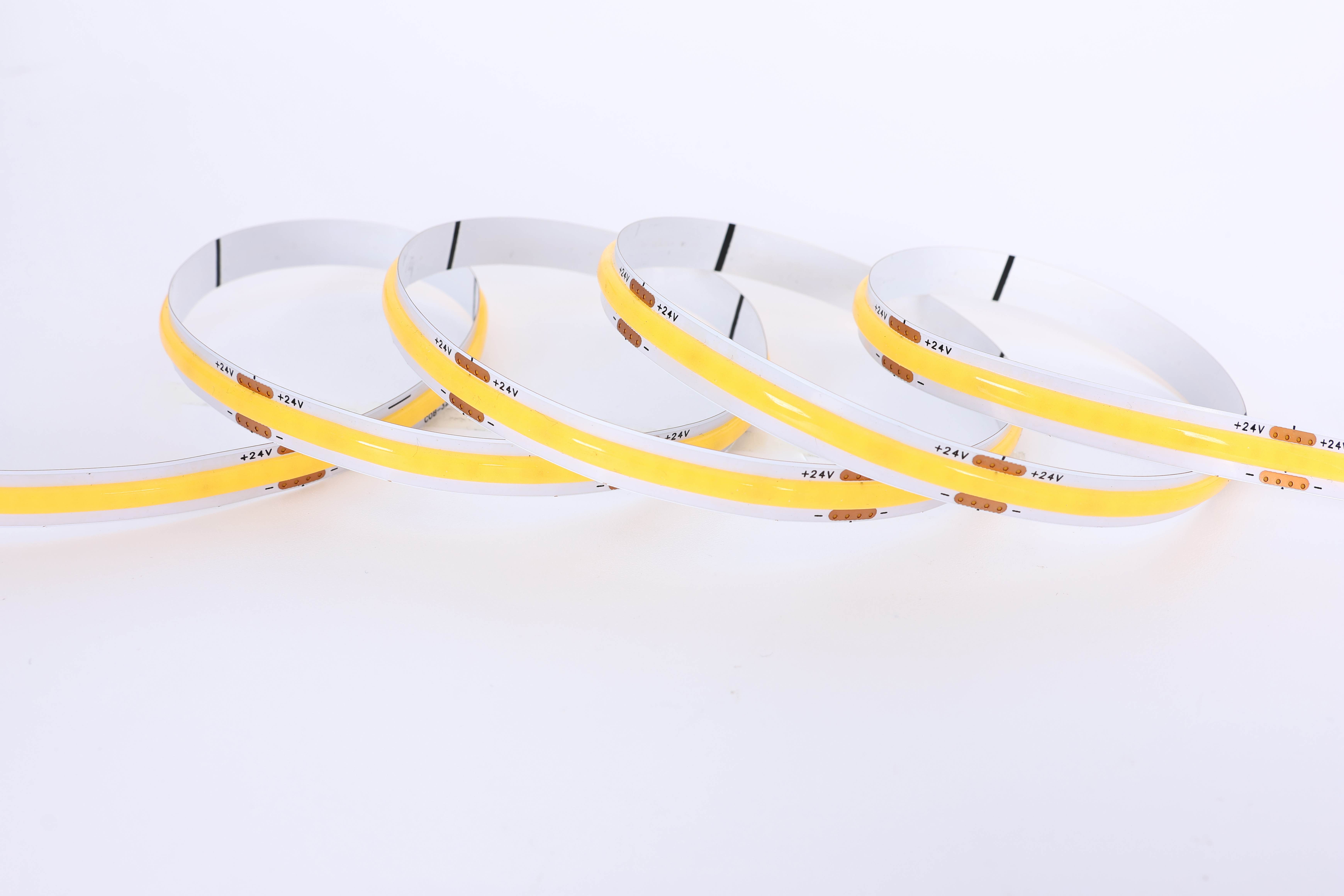 COB LED Strip Light, 24V DC 320 LEDs/M 1350 Lumens, 2700K-6500K Options, for Under Cabinet Lighting
