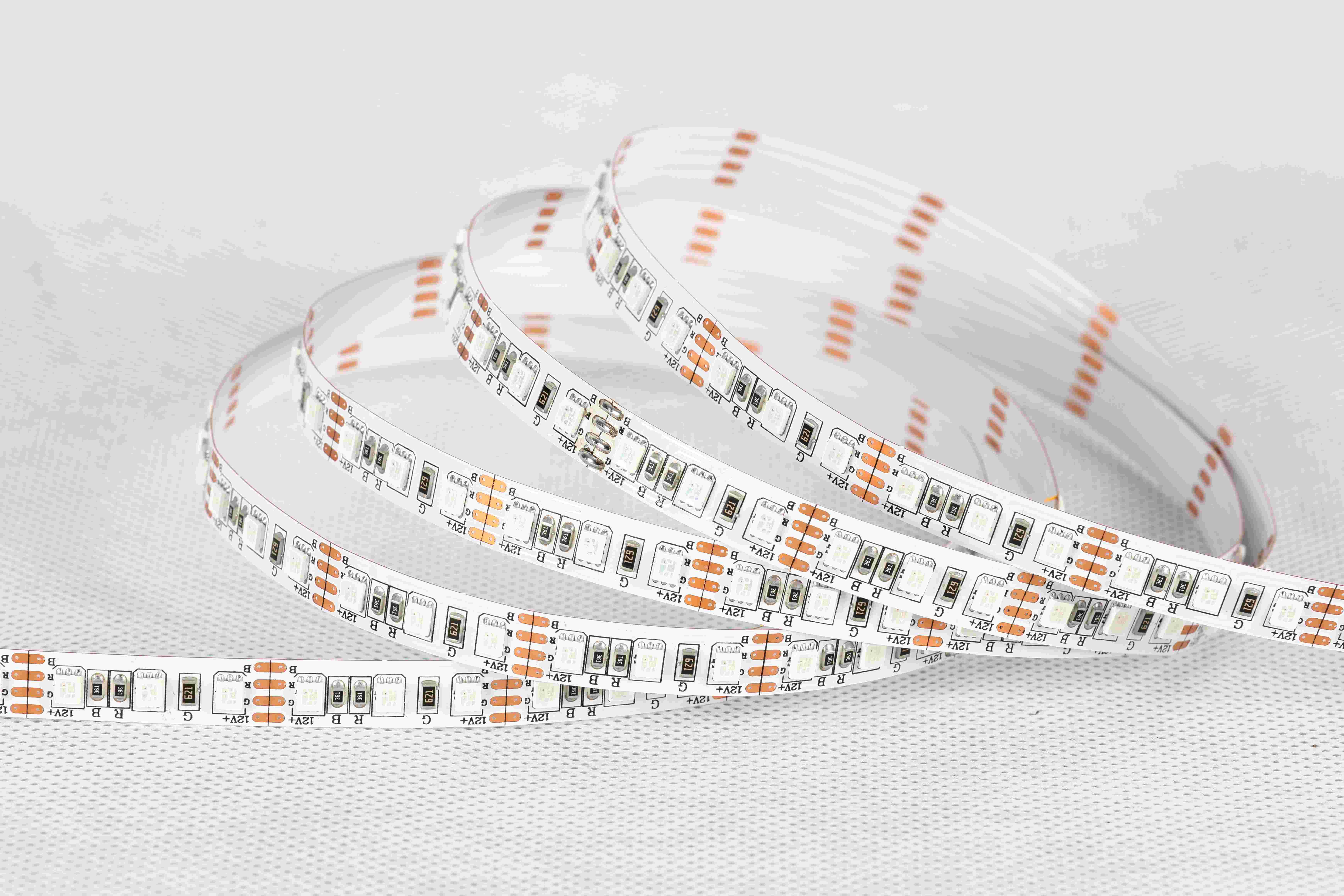 RGB Multi-Colour 2835 LED Strip Light, DC 12V 120 LEDs/M, Self-Adhesive Cuttable Roll for Bedroom & Bar Ambient Lighting