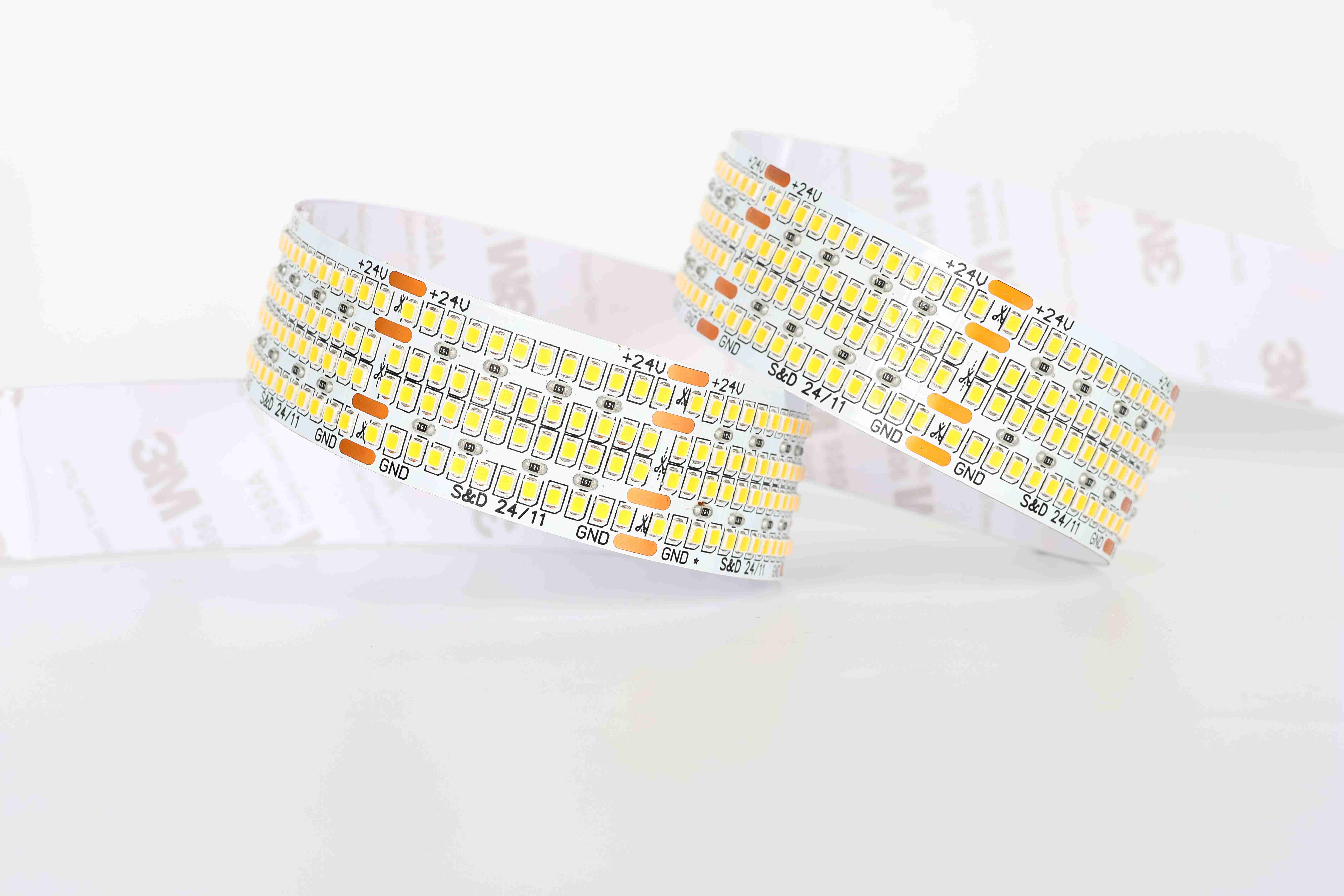 Striscia LED SMD 2025 ad Ultra Alta Densità, CC 24 V, 1248 LED/m, 6000 lumen per metro, opzioni Ultra Luminose da Bianco Caldo a Bianco Freddo per illuminazione funzionale e di esposizione