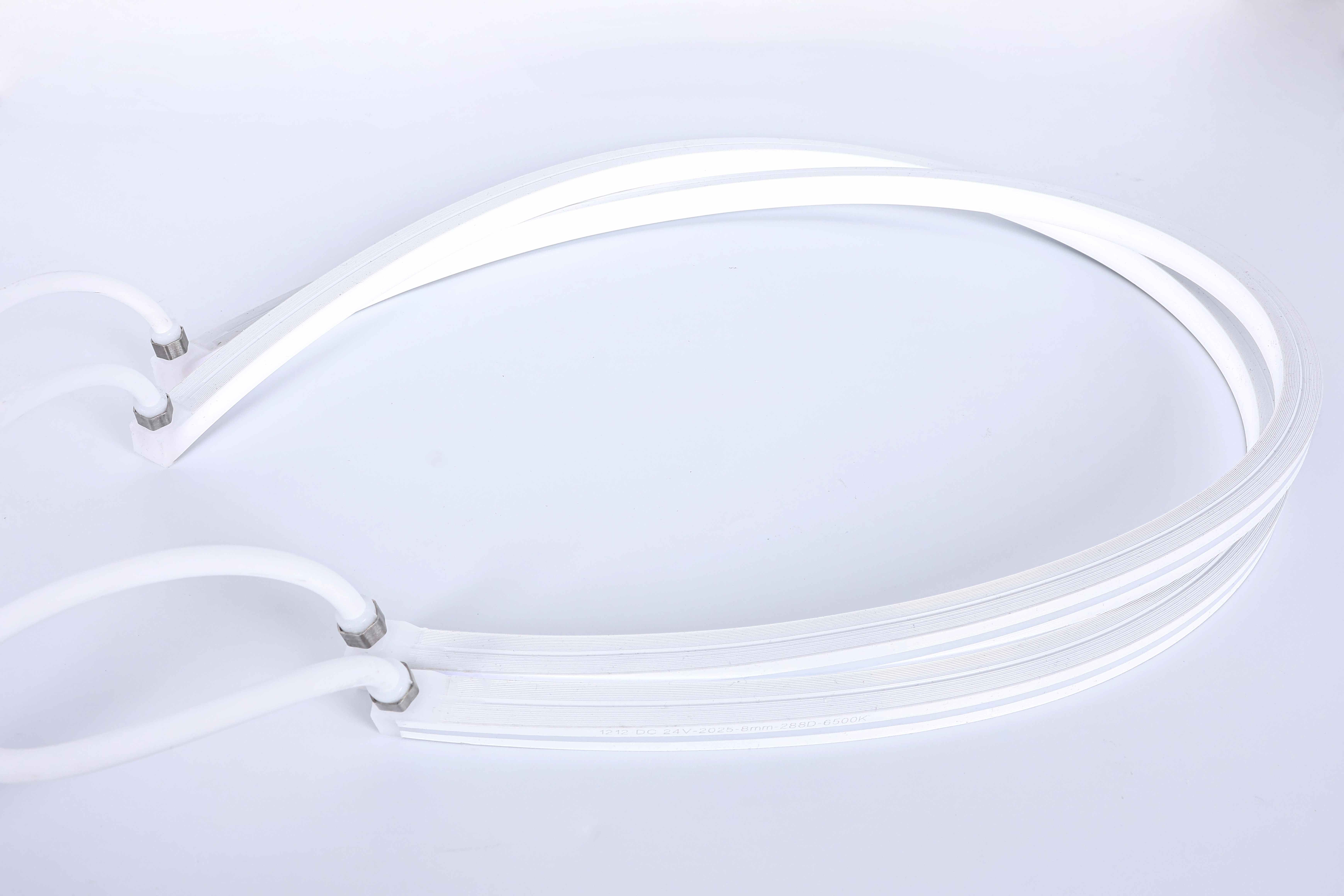Cuttable at Every LED Silicone LED Neon Strip Light, DC 24V Dual White IP68, 12x12mm Flexible for Cove & Facade Lighting