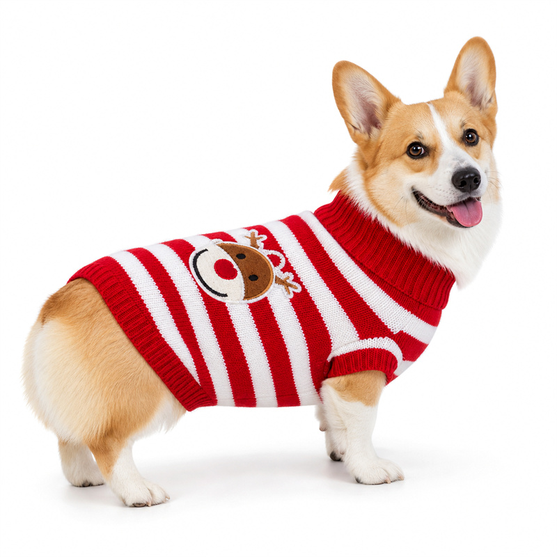 A red elk sweater