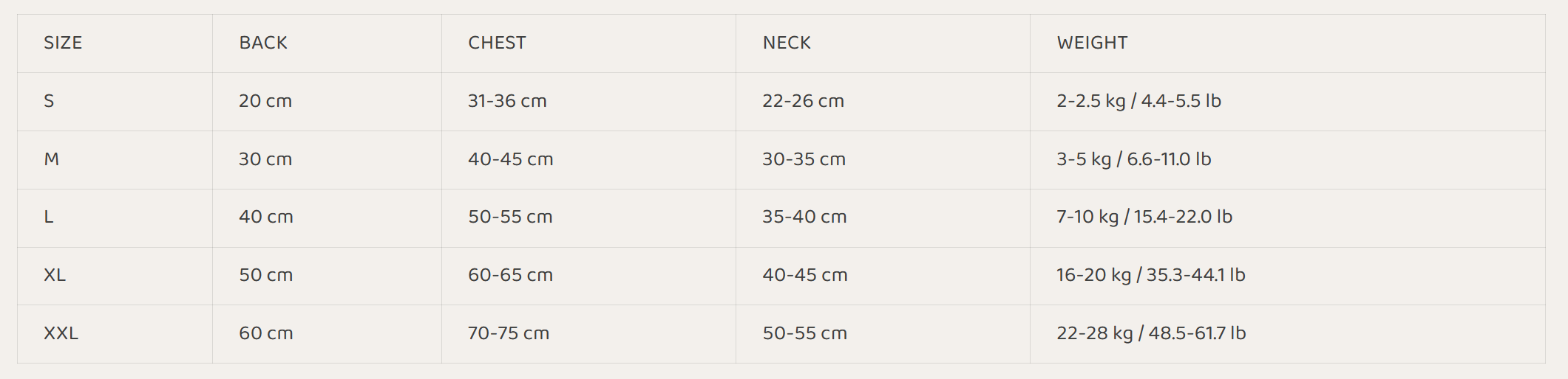 SIZE GUIDE