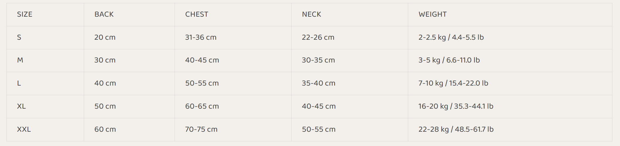 SIZE GUIDE
