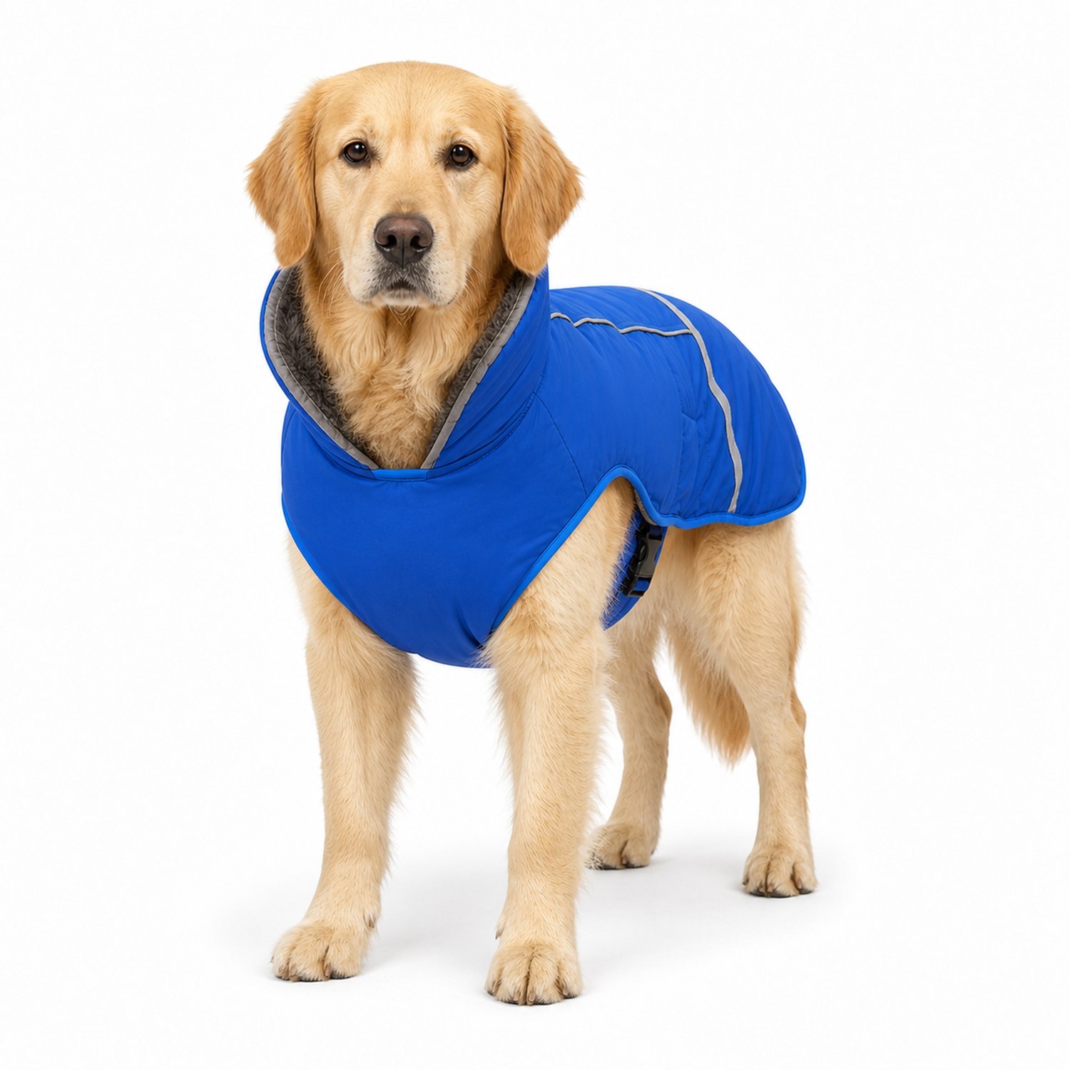 Reflective Buckle Winter Jacket for Large Dogs
