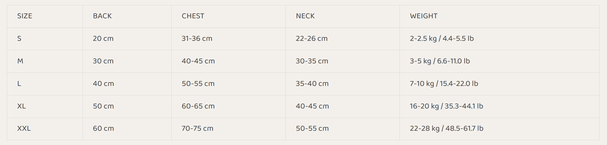 SIZE GUIDE