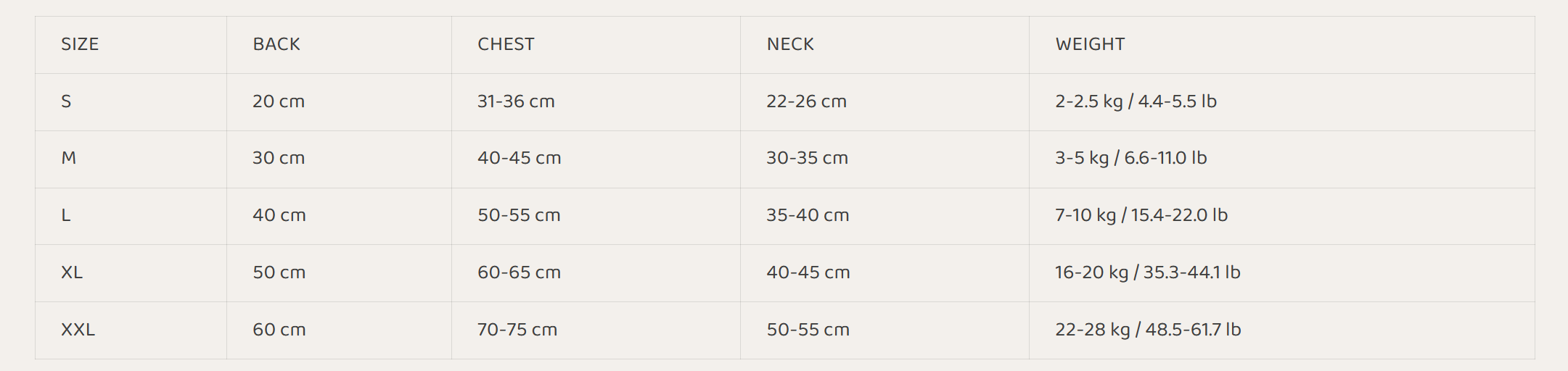 SIZE GUIDE