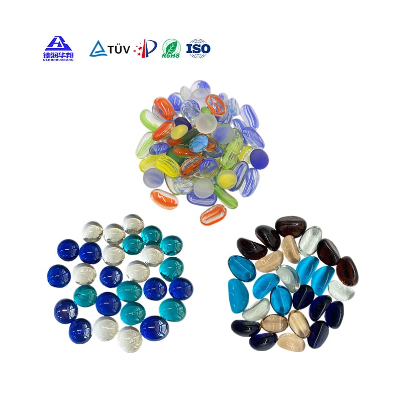 Hot Selling Polished Round Tumbled Colored Pebbles Stone Yuhua Cobbles Stones Glass Beads Decoration Garden Paving Landscaping