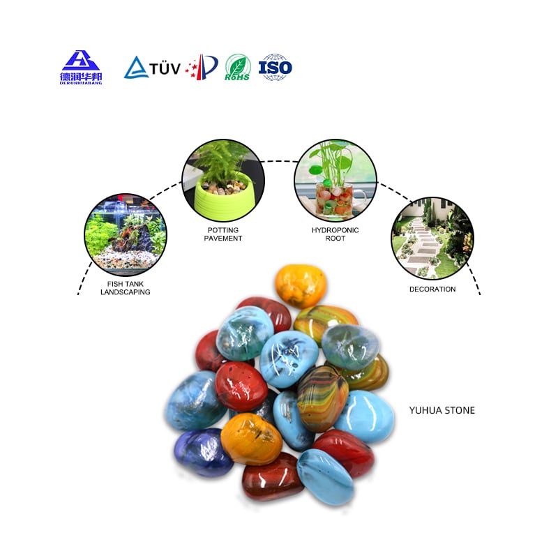 Colorful Glass Pebbles for Plant Pot/Vase Filling, DIY Decorative Stones