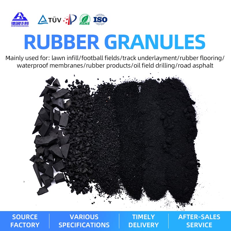 Eco-friendly Rubber Granules & Rubber Powder Wholesale Waste Tire Recycled Rubber Particles EPDM Color Granules for Runway & Turf Infill/Asphalt Modification/Waterproof Materials