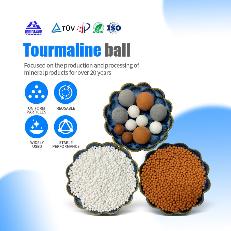 Sənaye Alumina Filtr Mediası Grey Tourmaline Alkalin Keramik Mineral Topu İçmək Üçün Su və Su Təmizləməsi üçün