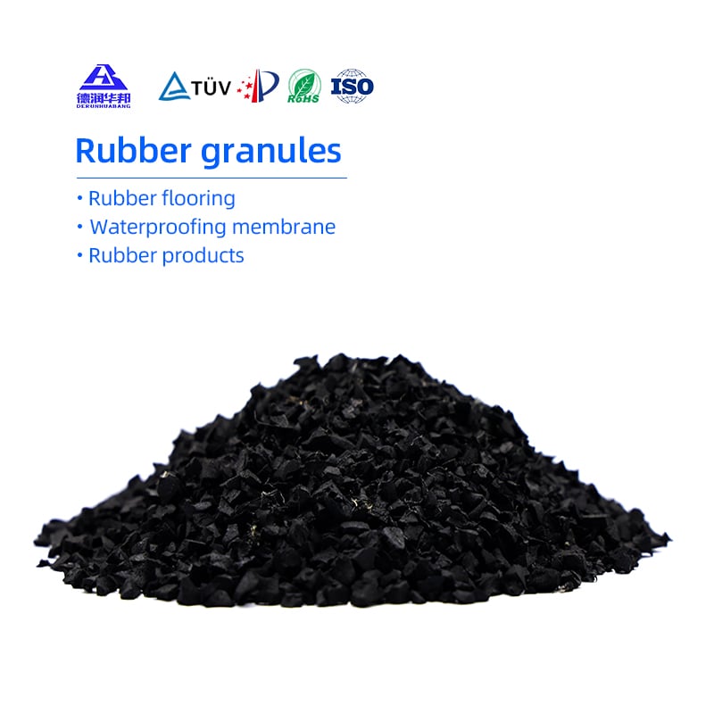 Huabang Recycled EPDM Rubber Powder Granule Black Asphalt Building Material Tire Granule Runway Cushion Waterproof Coil
