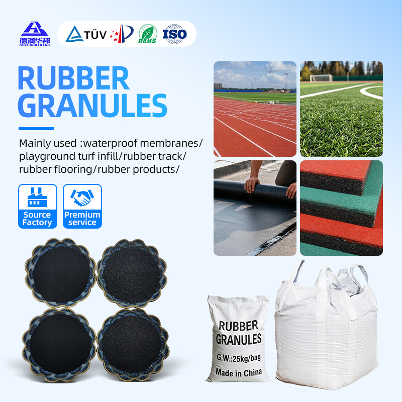 Eco-friendly Rubber Granules & Rubber Powder Wholesale Waste Tire Recycled Rubber Particles EPDM Color Granules for Runway & Turf Infill/Asphalt Modification/Waterproof Materials