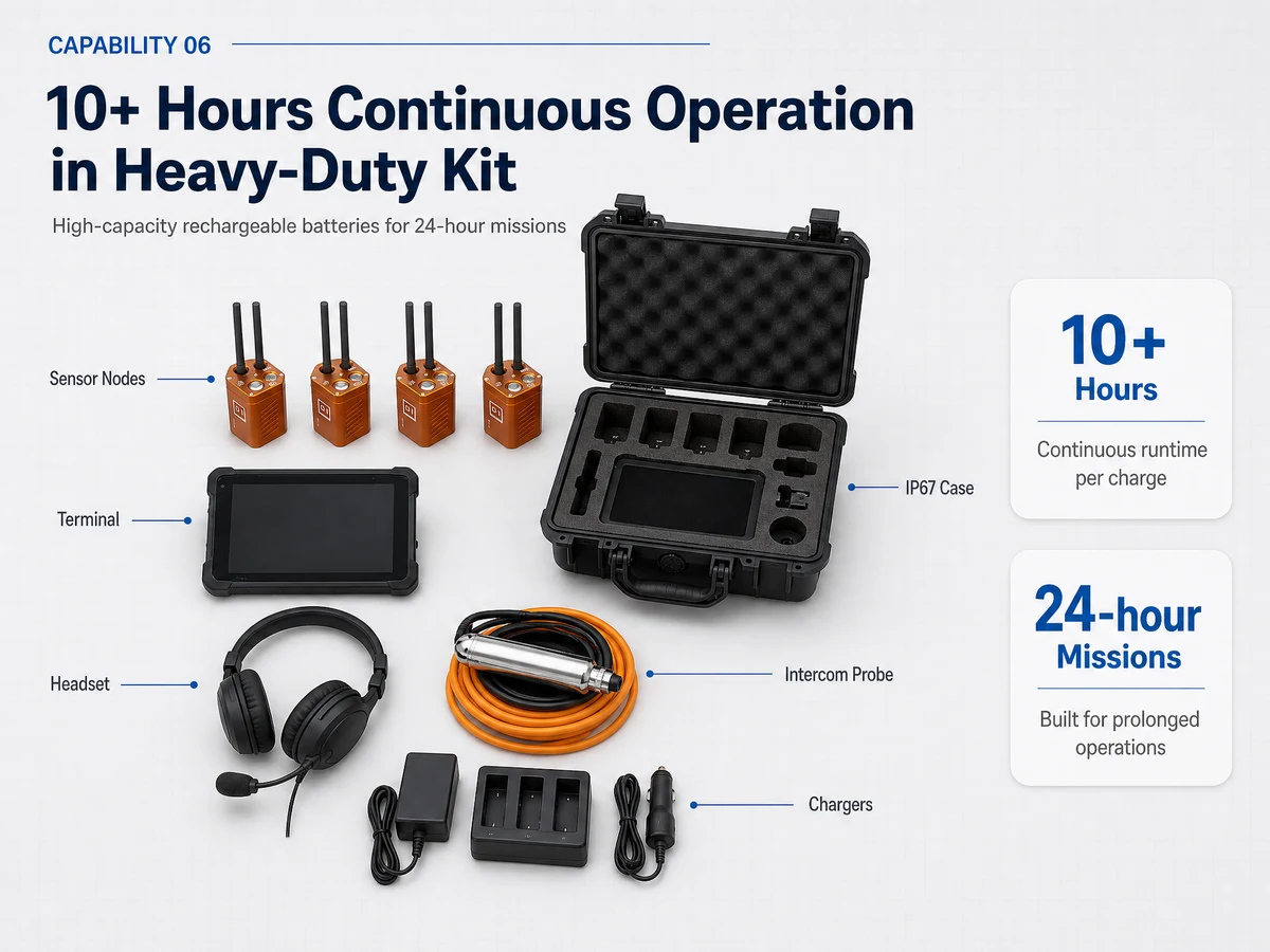 CRMB-RAD standard field kit packed neatly into heavy-duty wheeled transport case