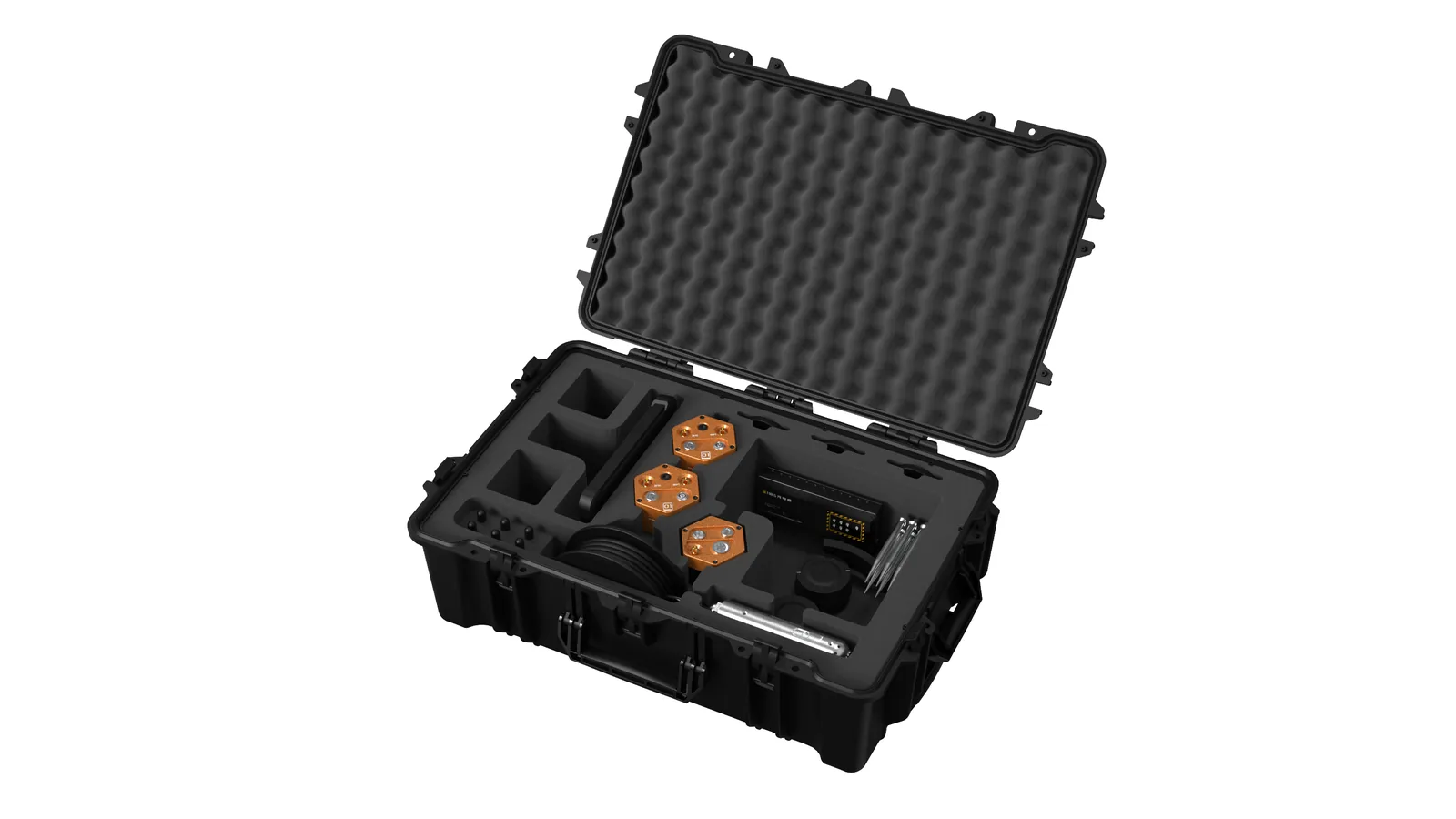 LSJ array microseismic life detector kit with wireless sensors and rugged transport case