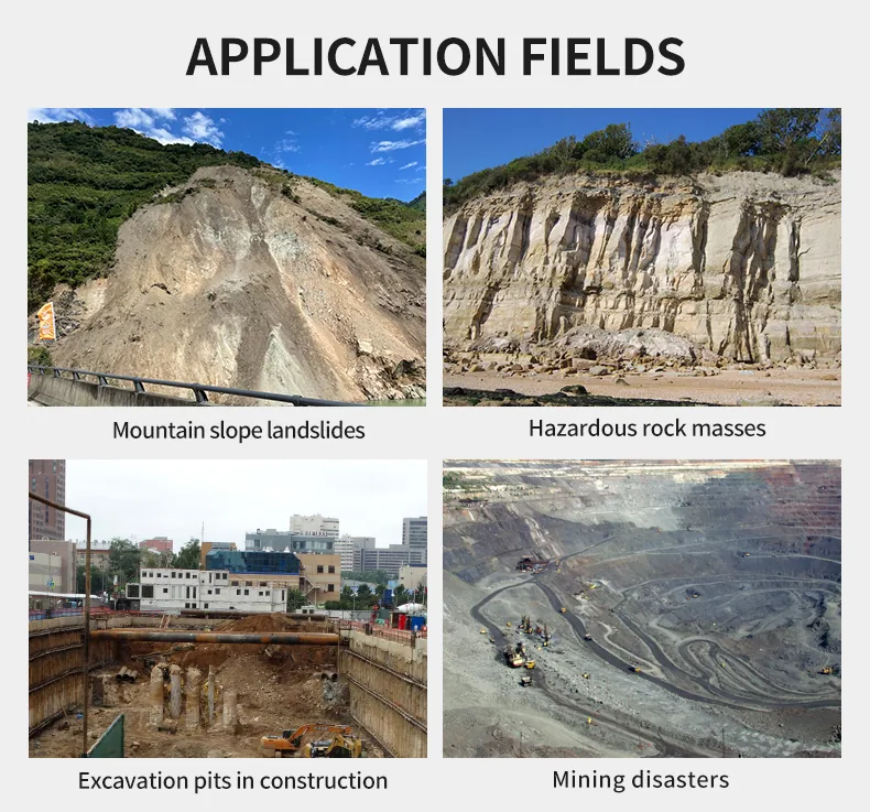 Application fields of slope stability radar: landslides, open-pit mines, tailings dams, construction and rescue