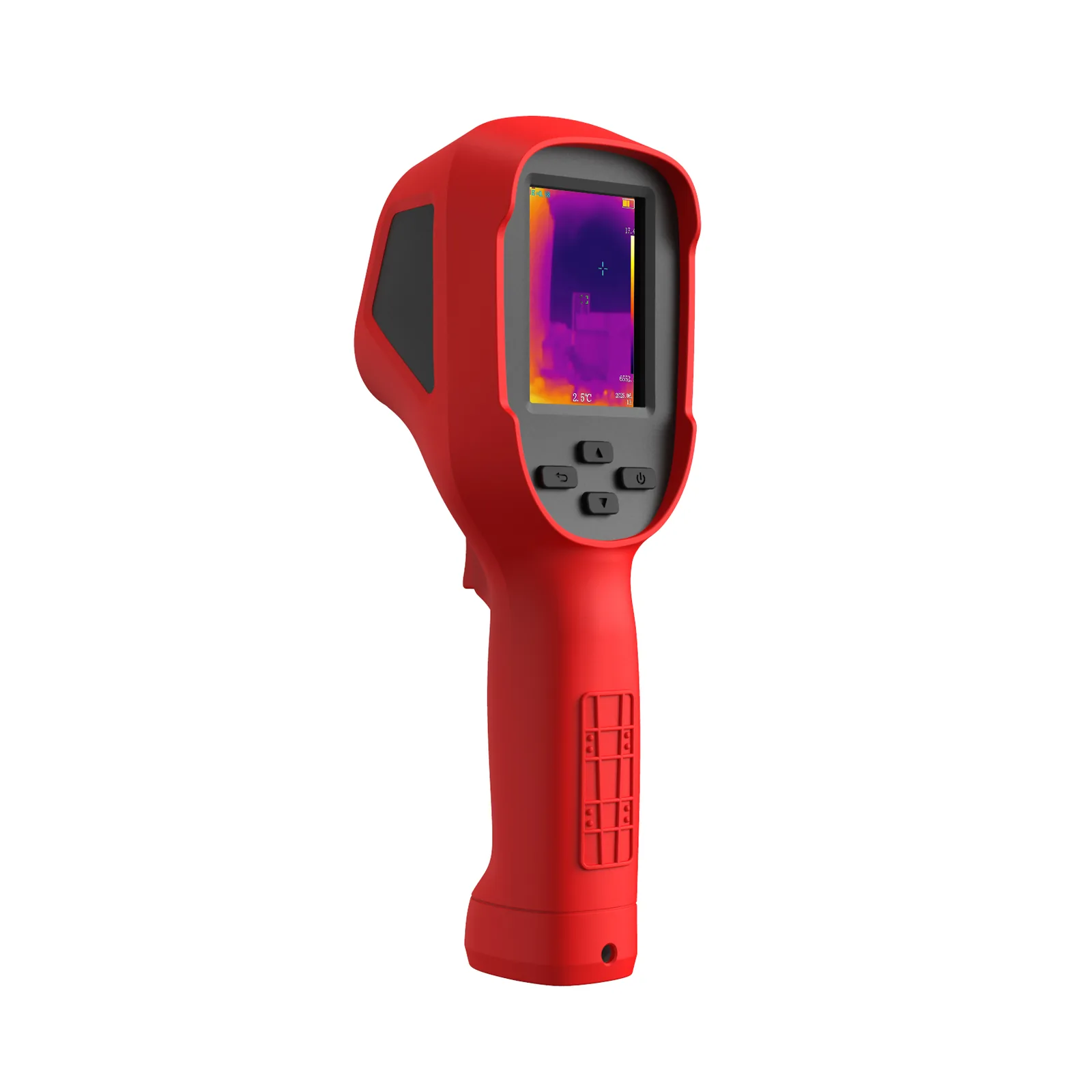 LSJ E310 Plus portable infrared thermal camera with ergonomic pistol grip, 2.8-inch screen and keypad