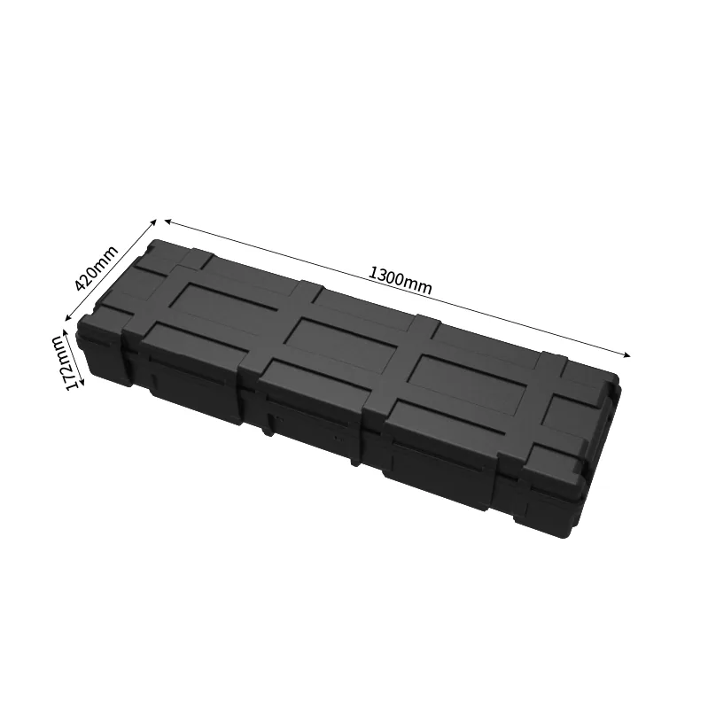 LSJ-C-E rugged carrying case dimension drawing, 1300mm long by 420mm wide by 172mm high