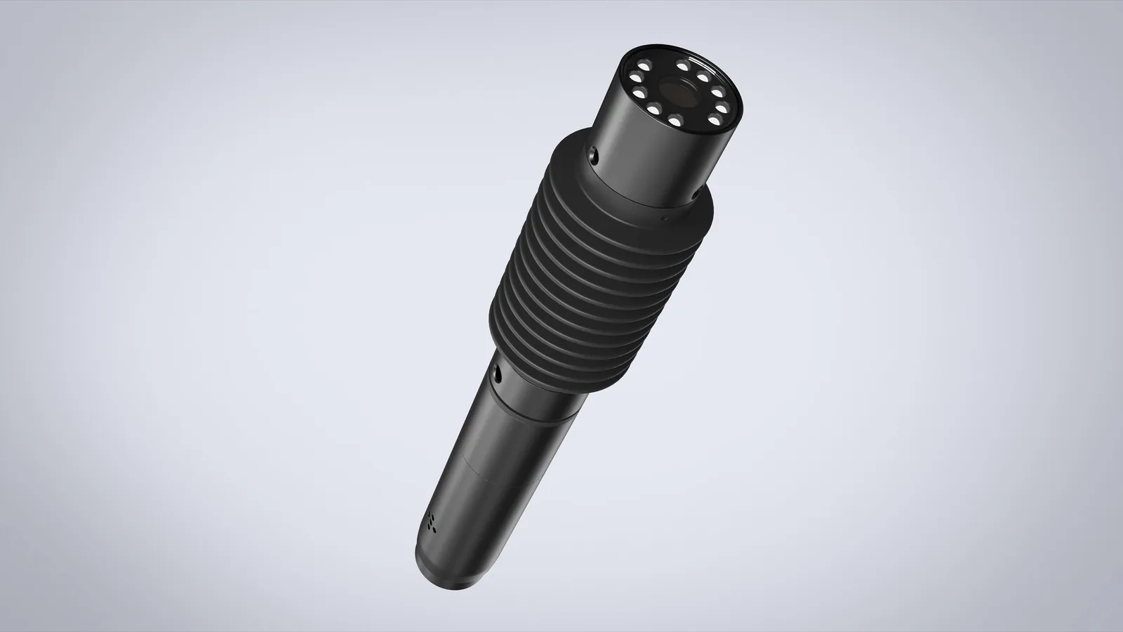 Close-up of the LSJ-C-E motorized rotating 1080P video probe with 10 high-brightness LED lights around the lens