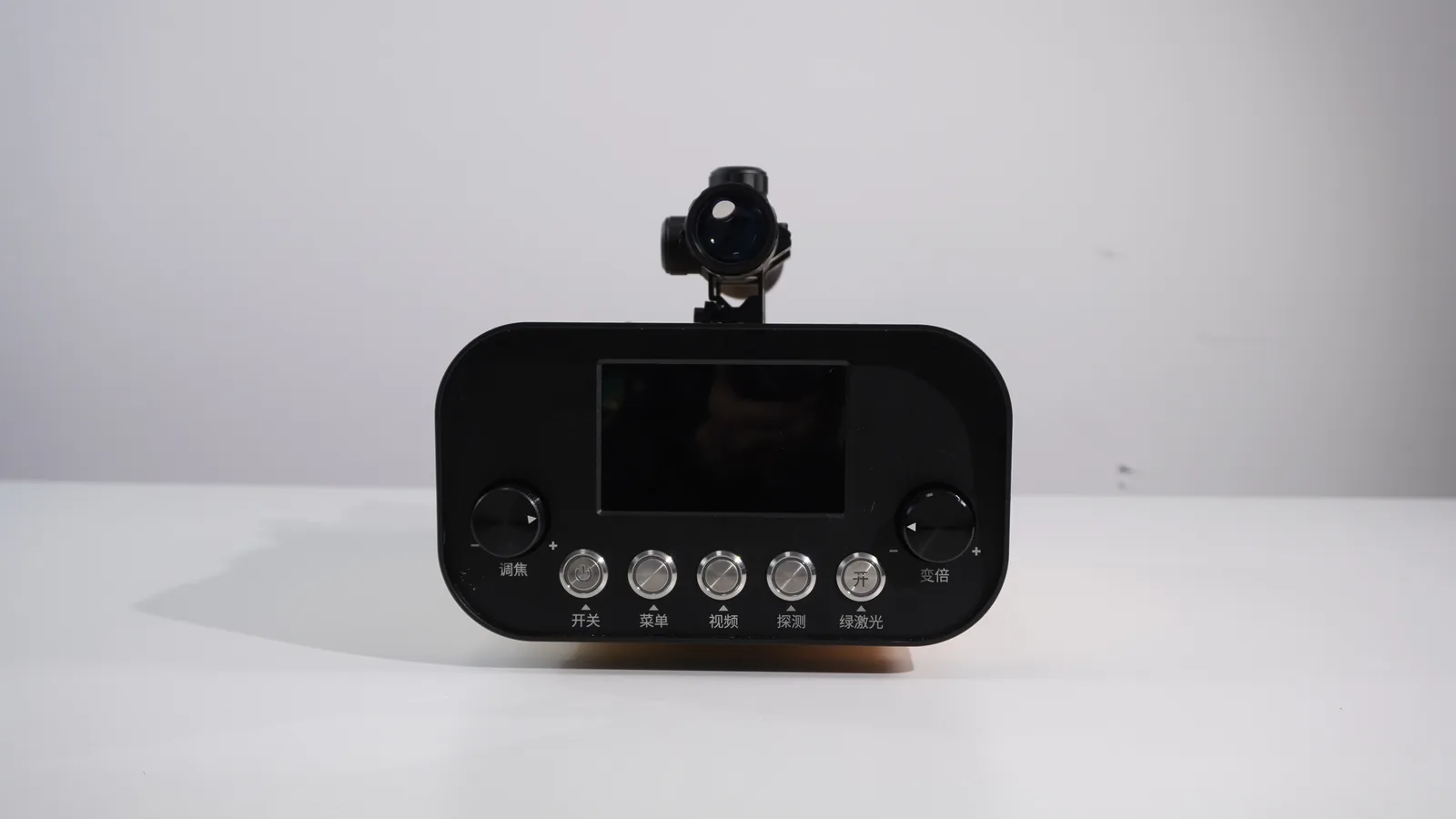 LSJ YZ-120Pro telemeter front view with dual lens, OLED display and control keys