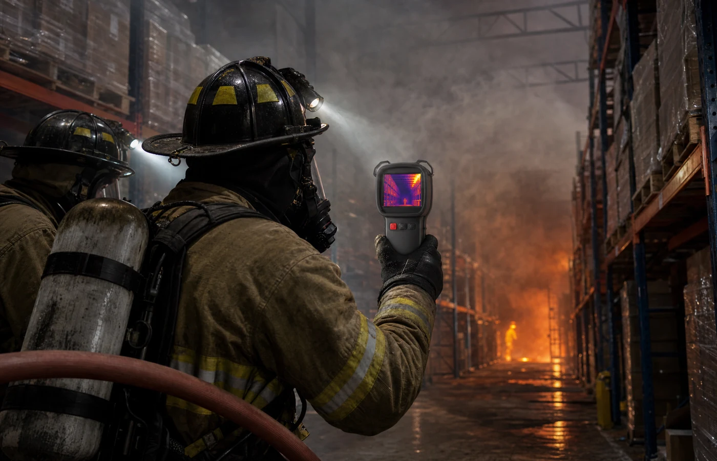 Illustrative warehouse fire response scenario