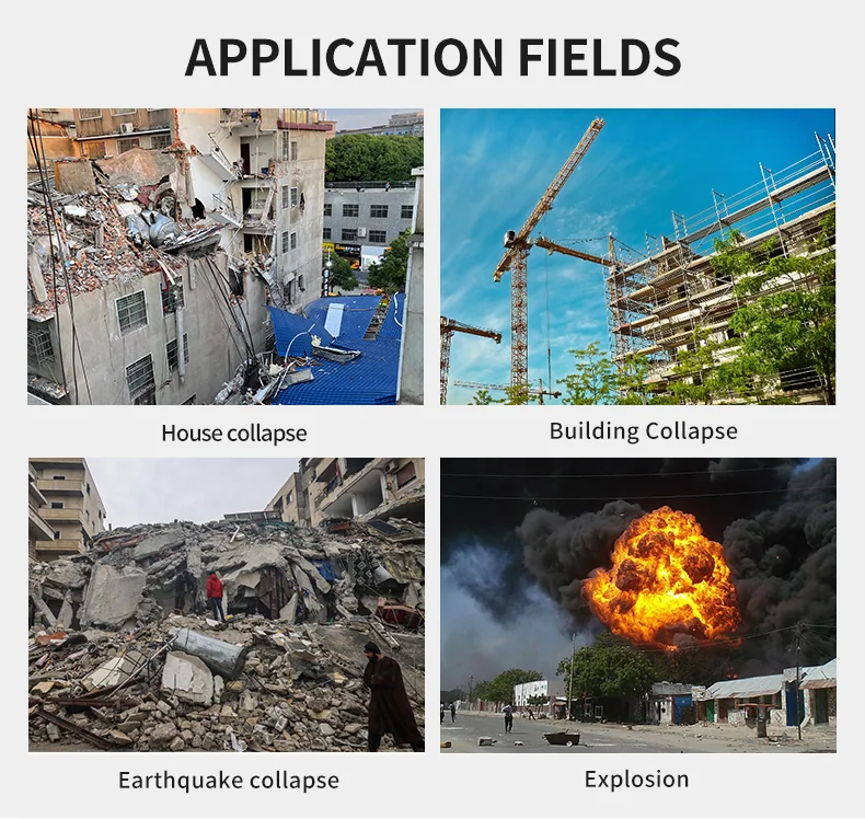 LSJ YZ-120 application fields covering house collapse, building collapse, earthquake collapse and explosion structural monitoring scenarios