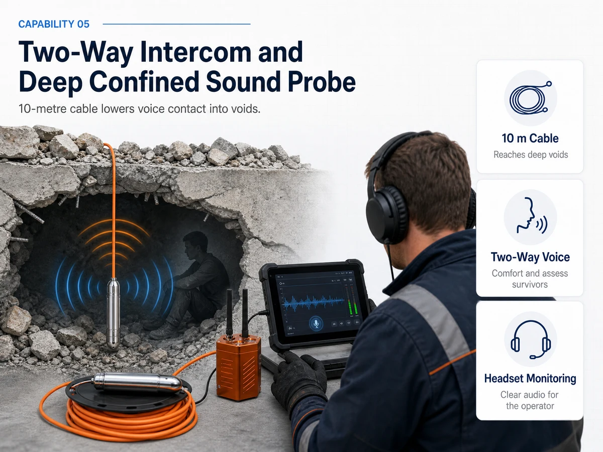 Hexagonal prism sensor probe with antenna connection and compact handheld ergonomics